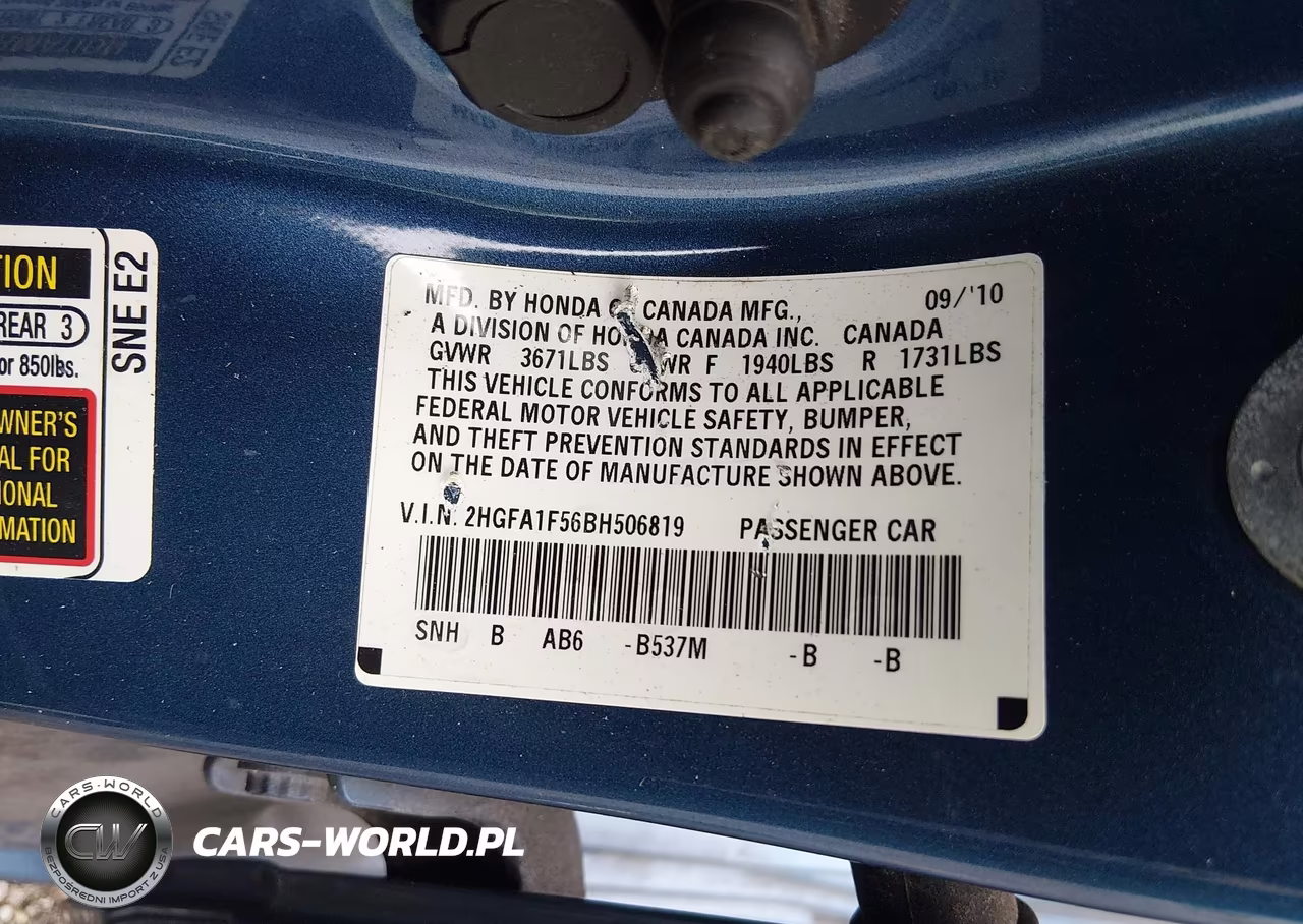 2011 Honda Civic Lx VIN:2HGFA1F56BH506819 - 9