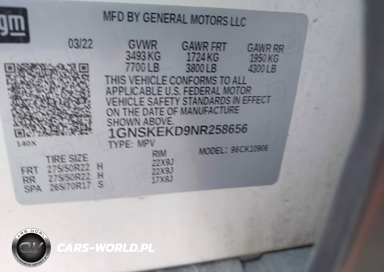 2022 Chevrolet Suburban 4Wd Rst VIN:1GNSKEKD9NR258656 - 9