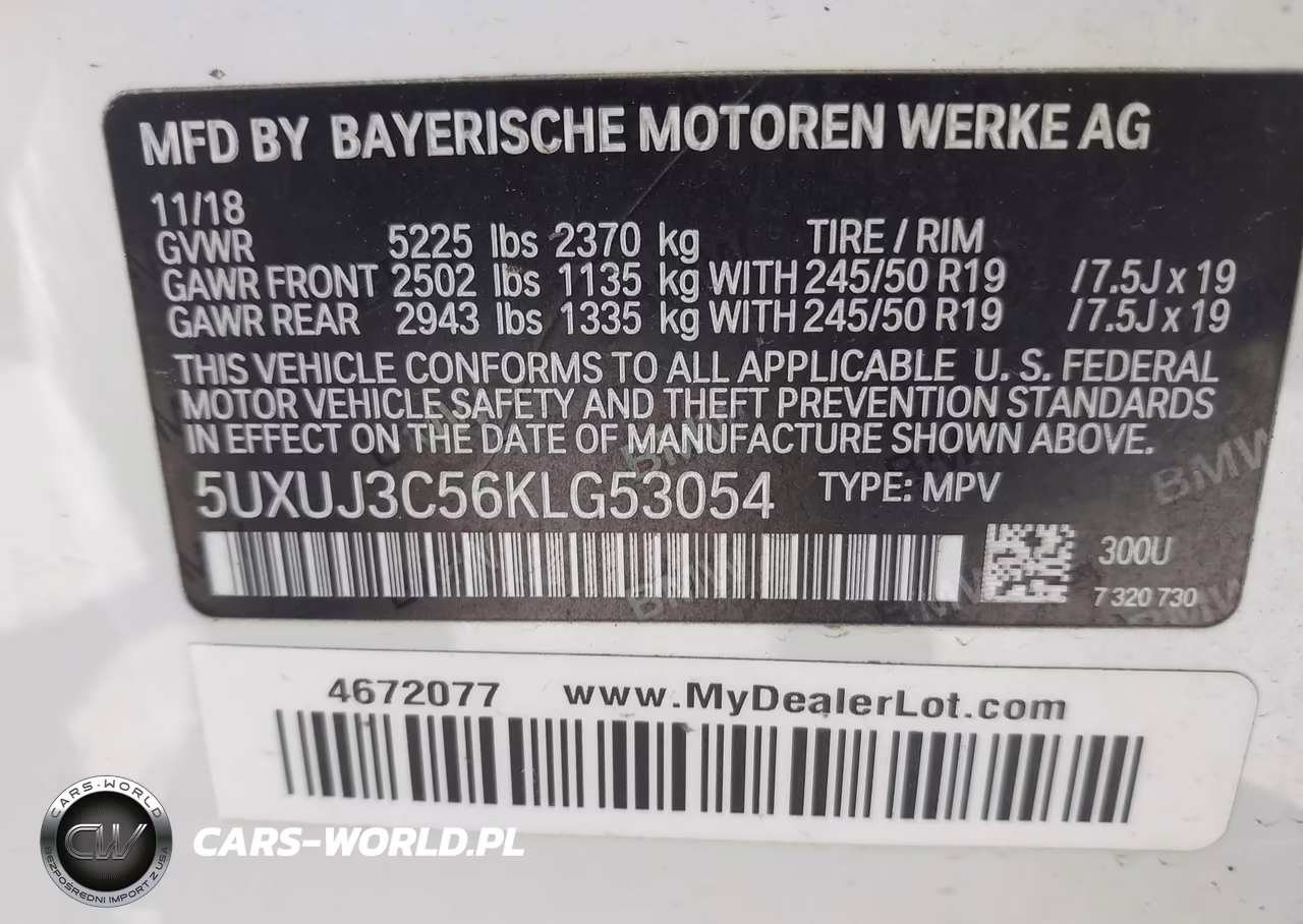 2019 BMW X4 xDrive30I VIN:5UXUJ3C56KLG53054 - 9
