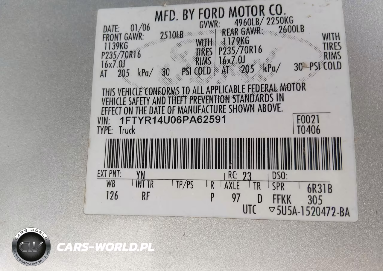 2006 Ford Ranger Sport-Stx-Xl-Xlt VIN:1FTYR14U06PA62591 - 9