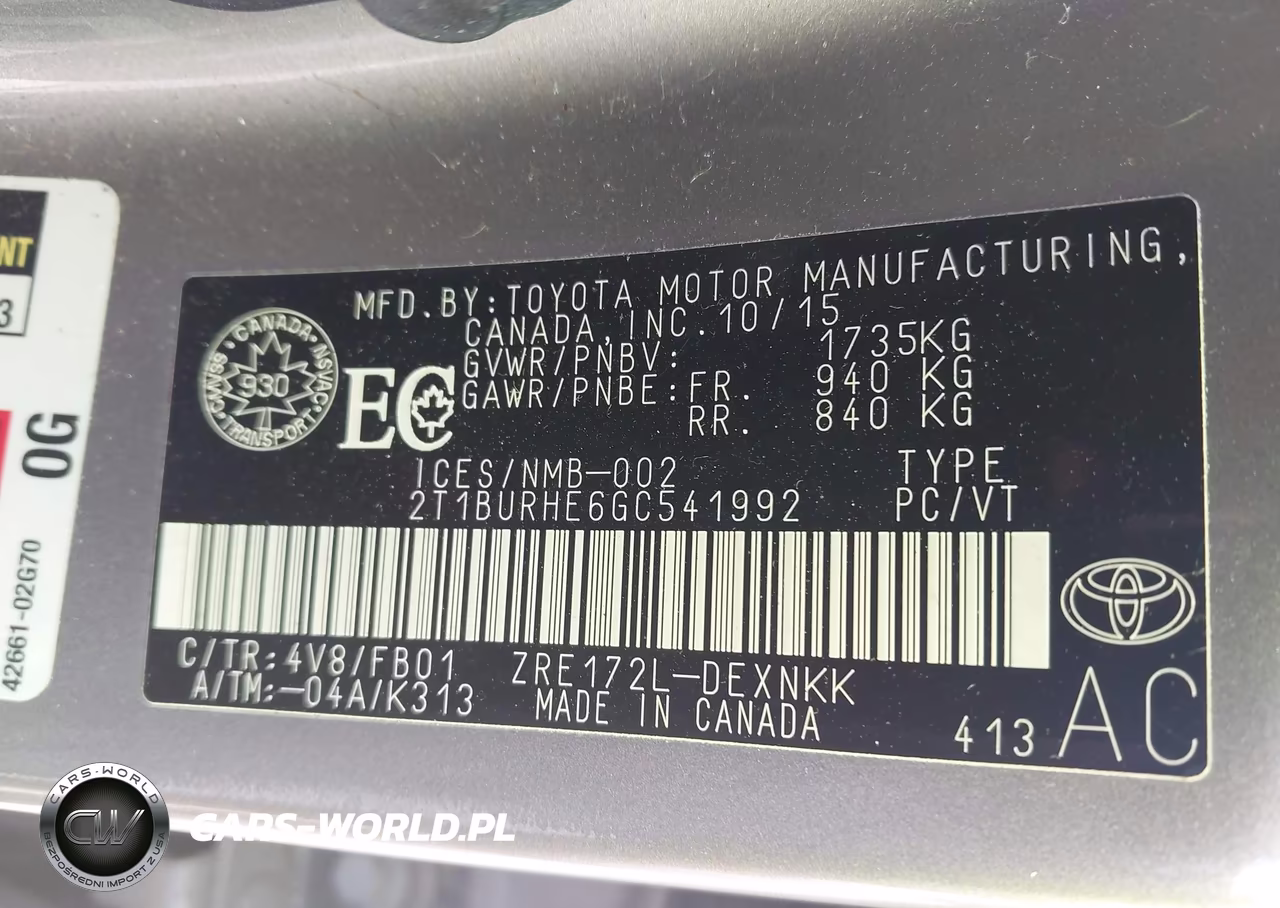 2016 Toyota Corolla Le VIN:2T1BURHE6GC541992 - 9