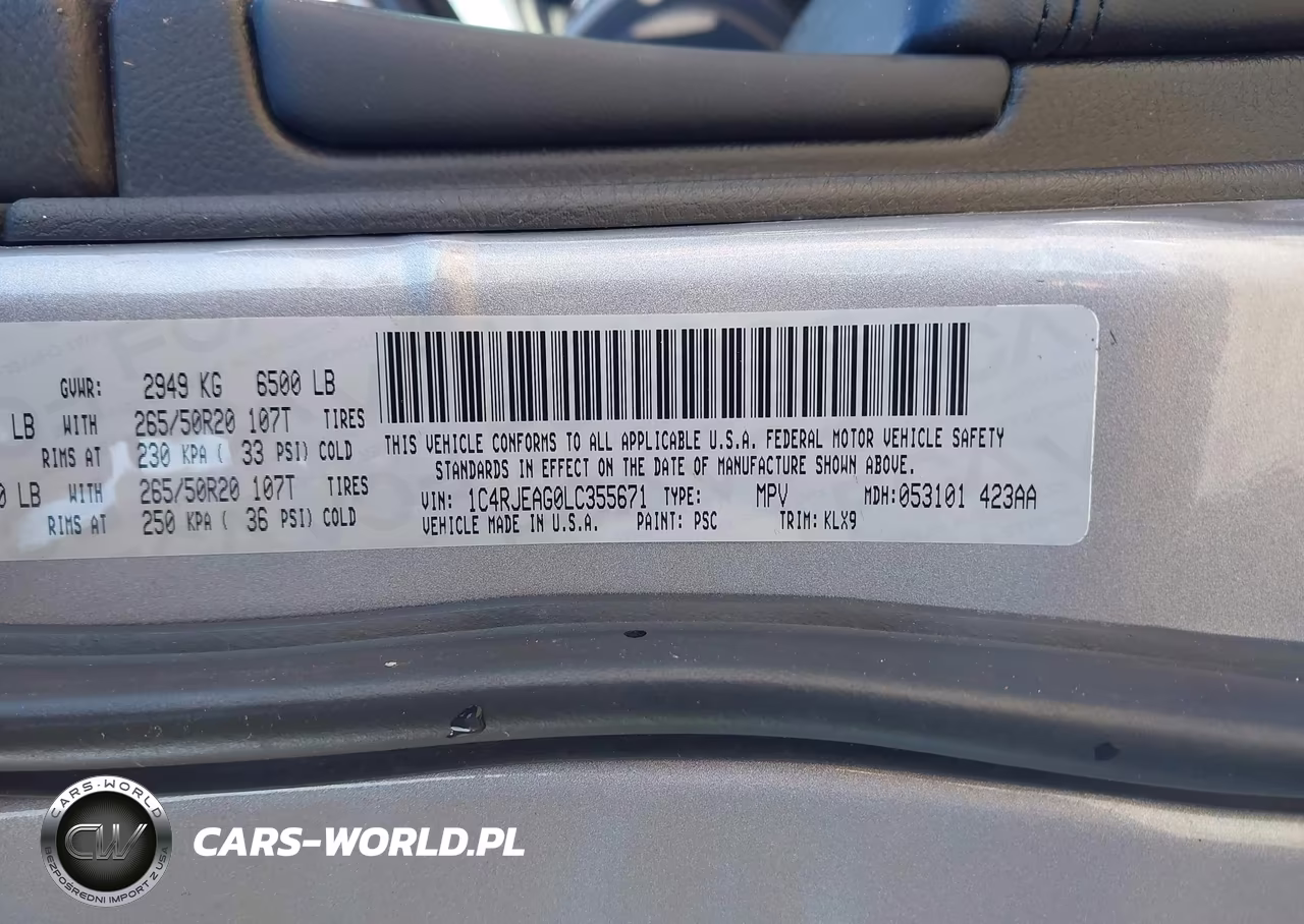 2020 Jeep Grand Cherokee Altitude 4X2 VIN:1C4RJEAG0LC355671 - 9