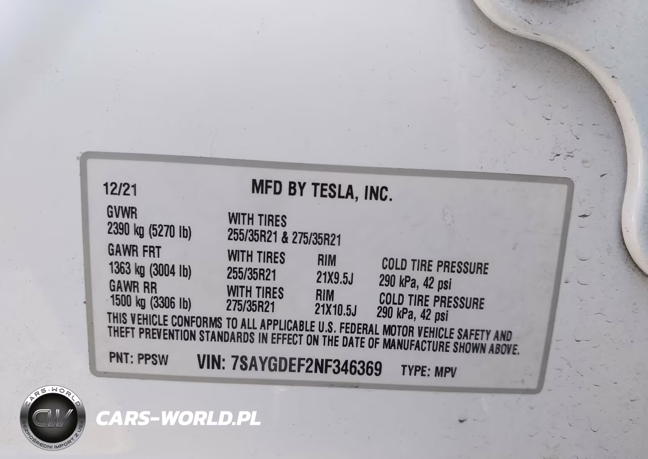 2022 Tesla Model Y Performance Dual Motor All-Wheel Drive VIN:7SAYGDEF2NF346369 - 9