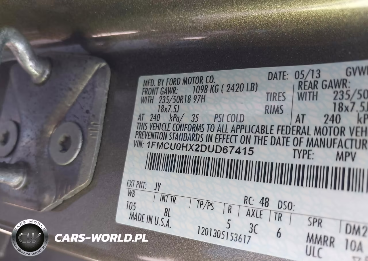 2013 Ford Escape Sel VIN:1FMCU0HX2DUD67415 - 9