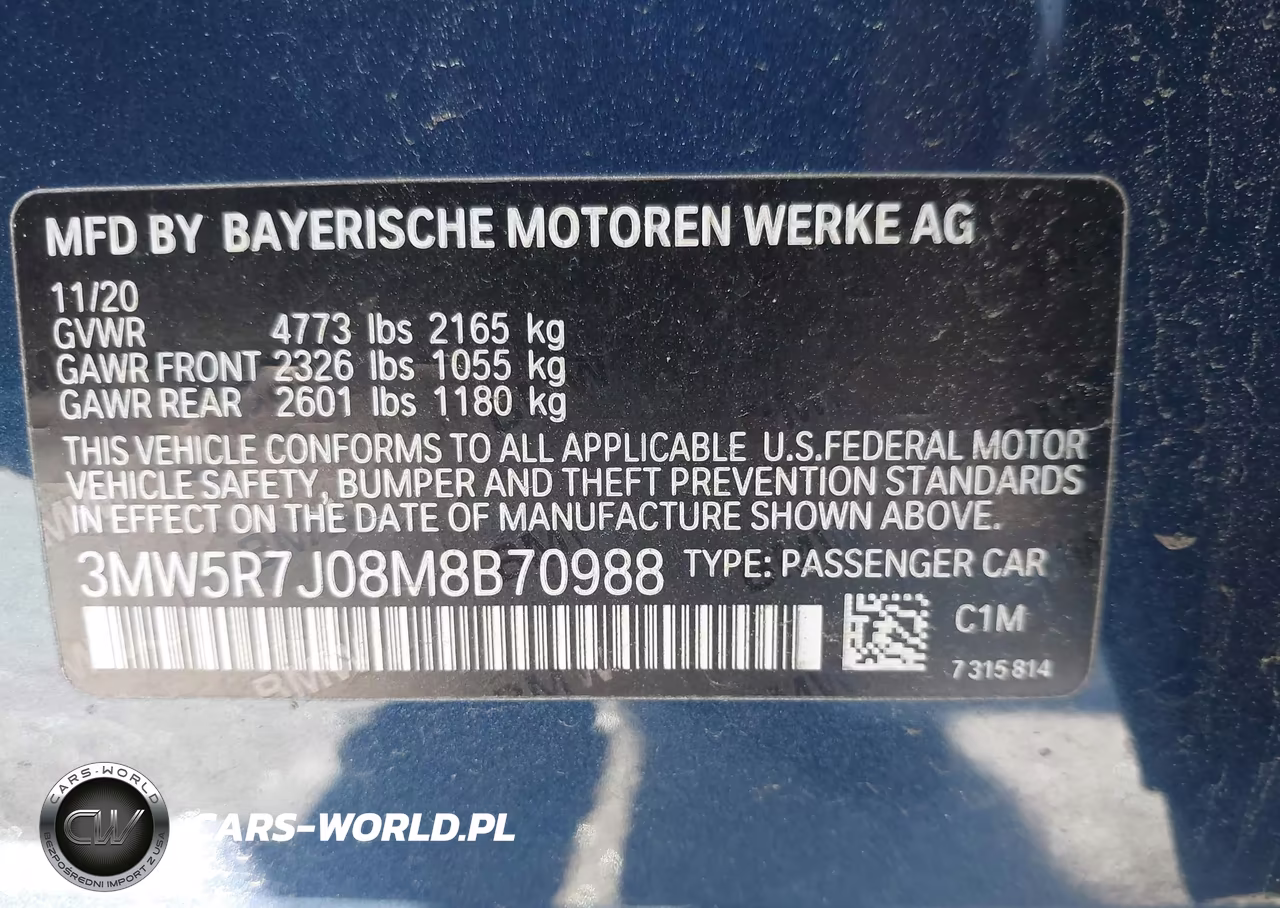 2021 BMW 330I xDrive VIN:3MW5R7J08M8B70988 - 9