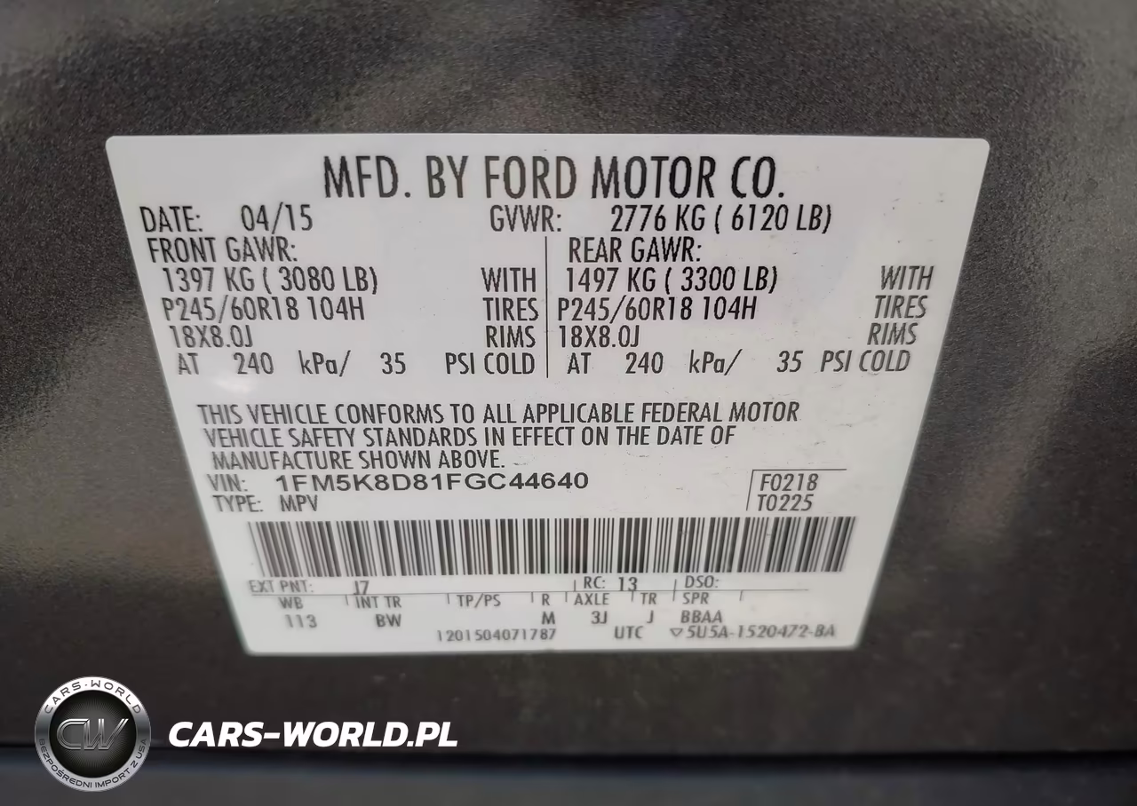 2015 Ford Explorer Xlt VIN:1FM5K8D81FGC44640 - 9