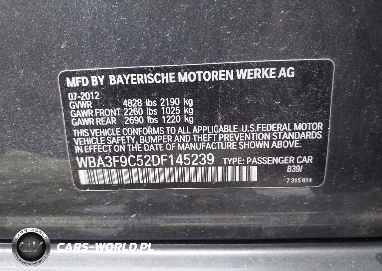 2013 BMW Activehybrid 3 VIN:WBA3F9C52DF145239 - 9