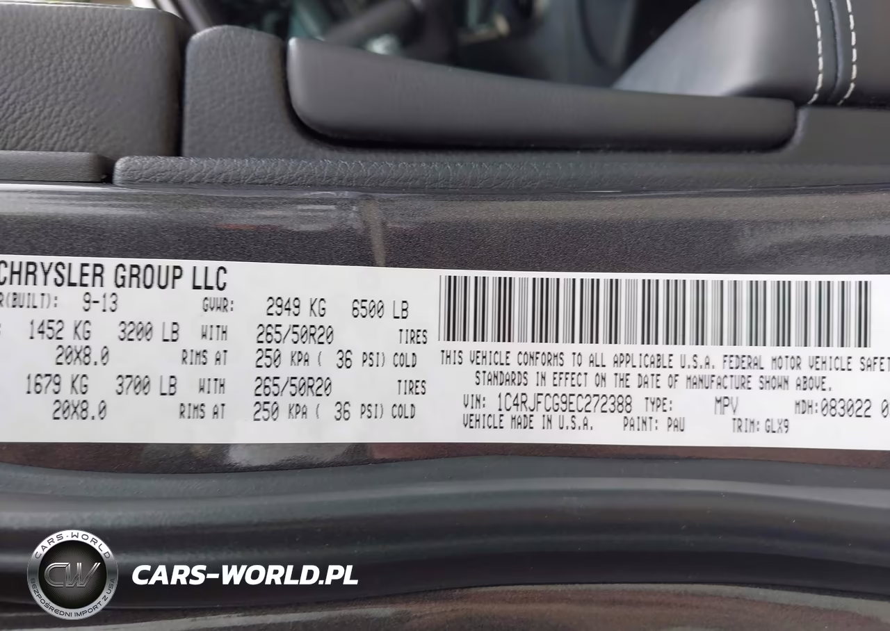 2014 Jeep Grand Cherokee Overland VIN:1C4RJFCG9EC272388 - 9