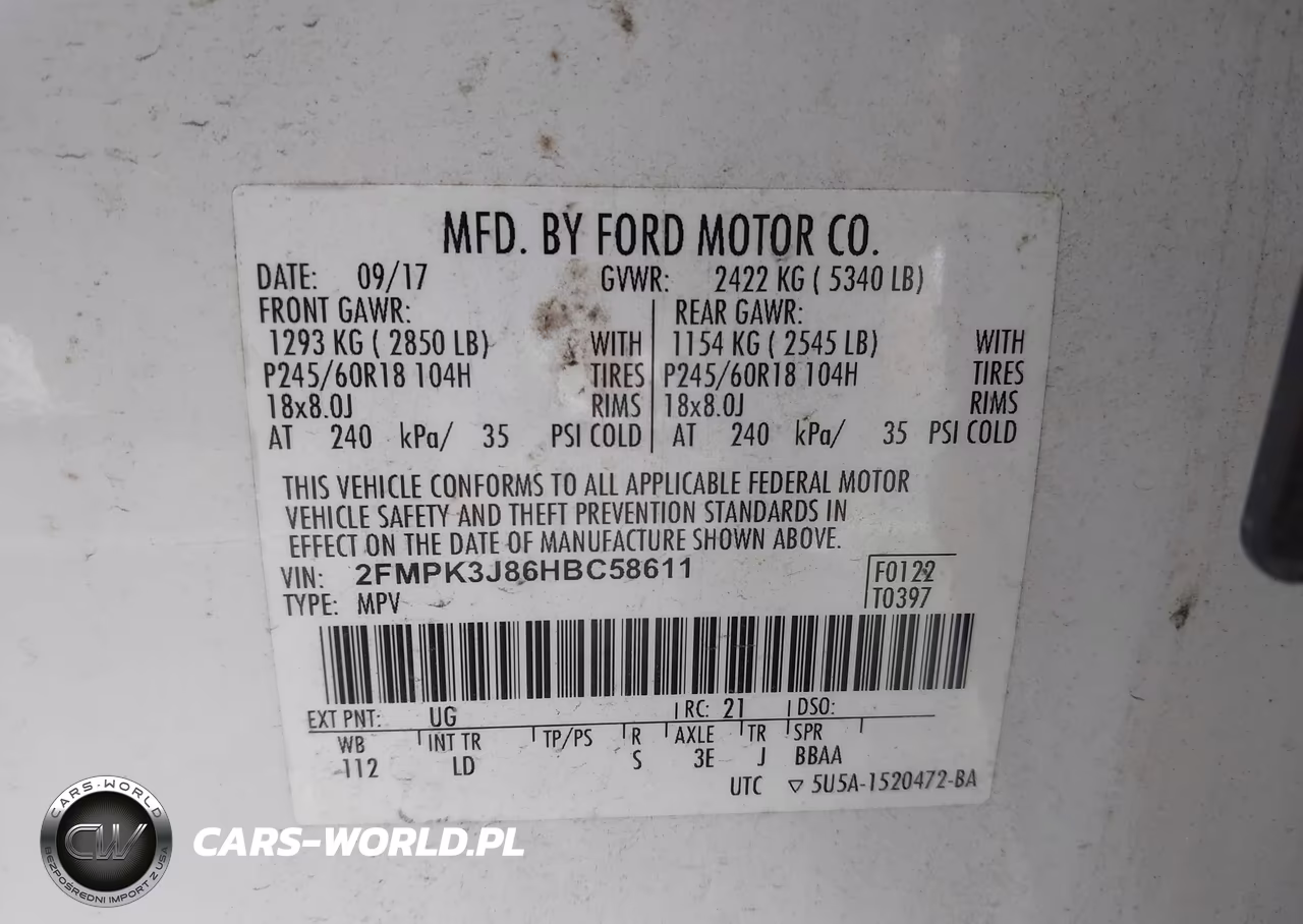 2017 Ford Edge Sel VIN:2FMPK3J86HBC58611 - 9