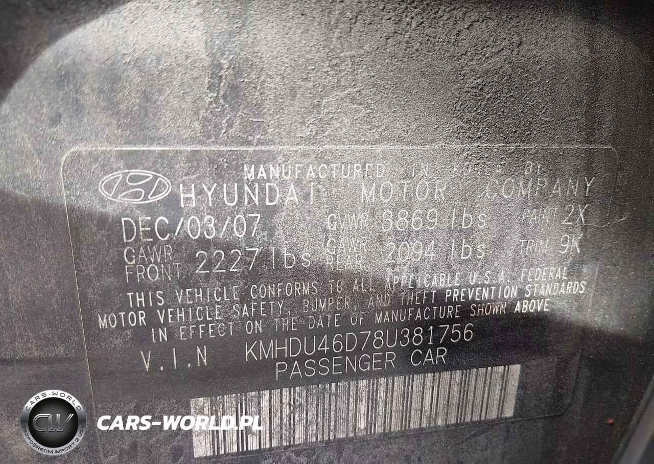2008 Hyundai Elantra Gls-Se VIN:KMHDU46D78U381756 - 9