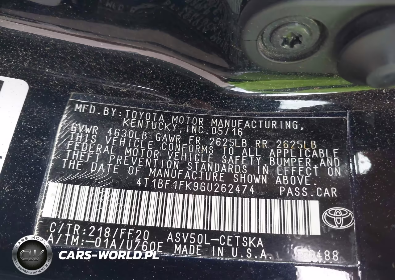 2016 Toyota Camry Se VIN:4T1BF1FK9GU262474 - 9