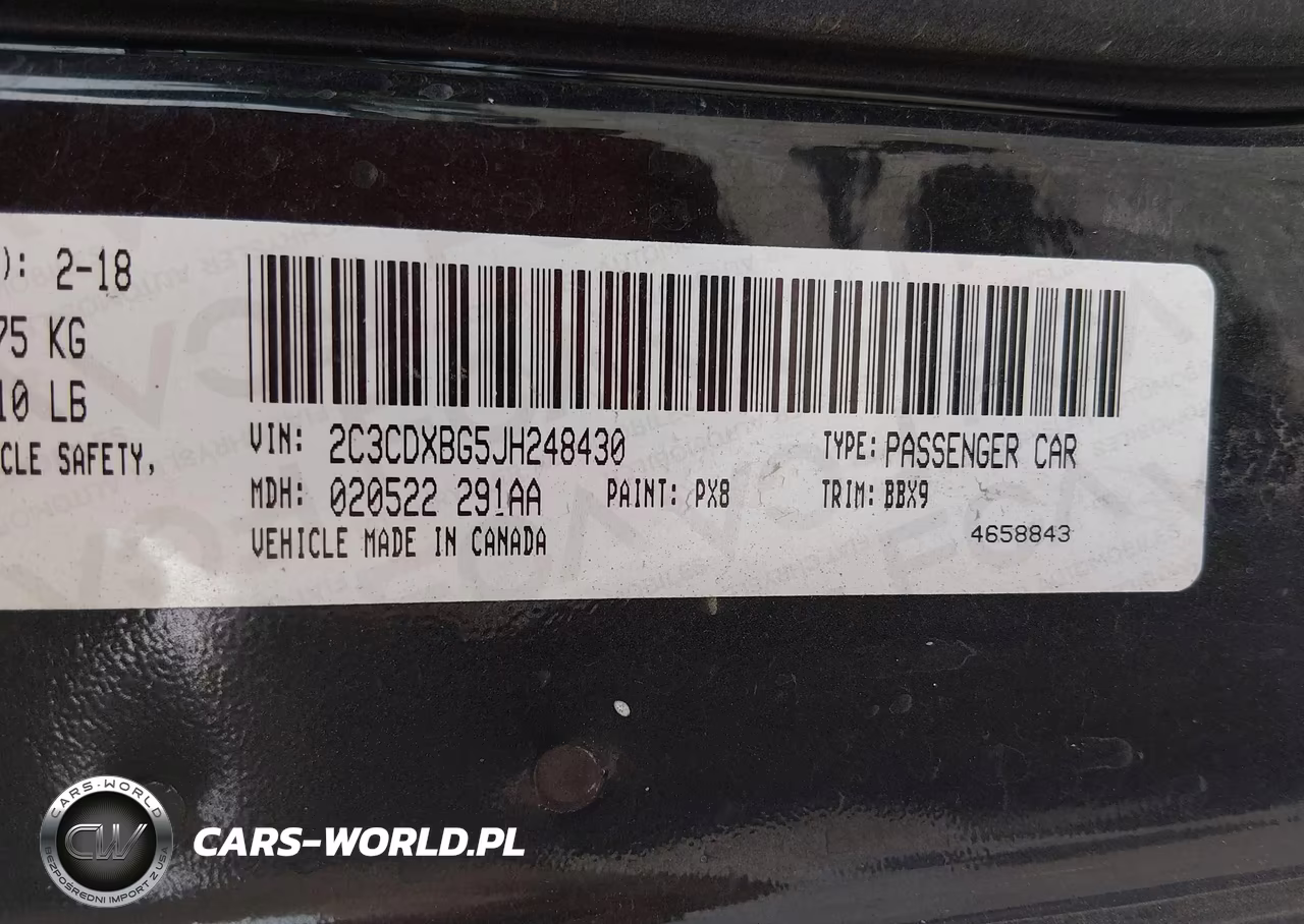 2018 Dodge Charger Sxt Rwd VIN:2C3CDXBG5JH248430 - 9