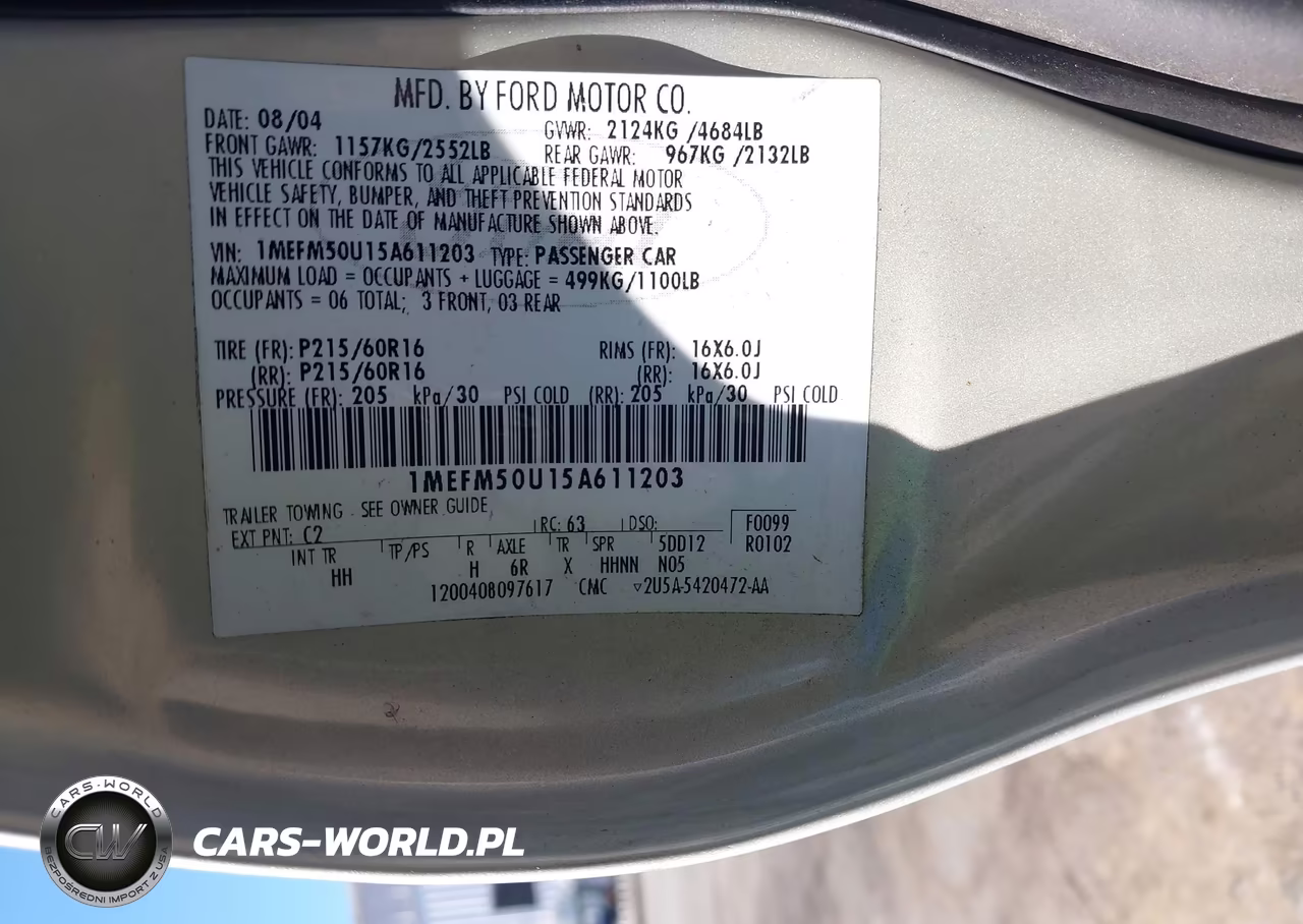 2005 Mercury Sable Gs VIN:1MEFM50U15A611203 - 9