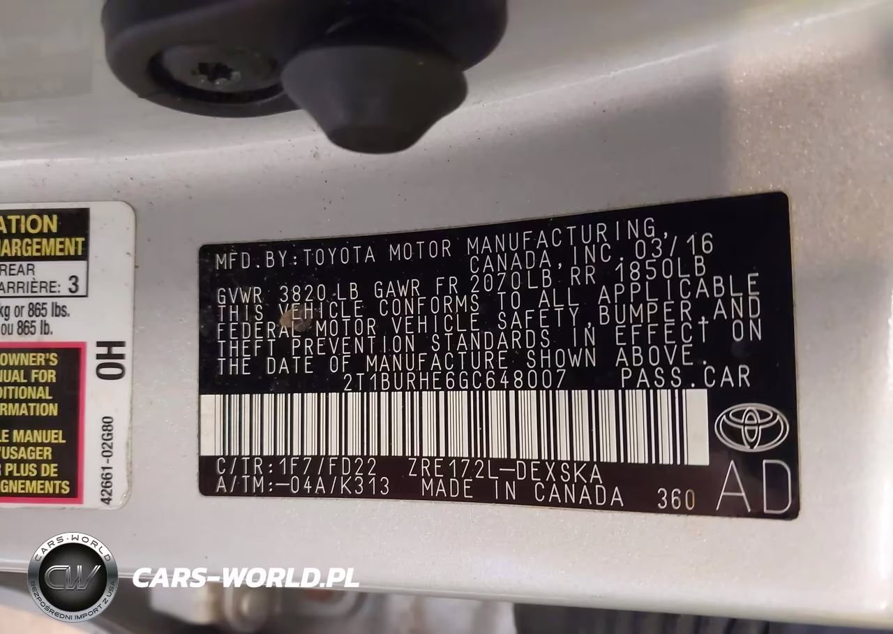 2016 Toyota Corolla S Plus VIN:2T1BURHE6GC648007 - 9