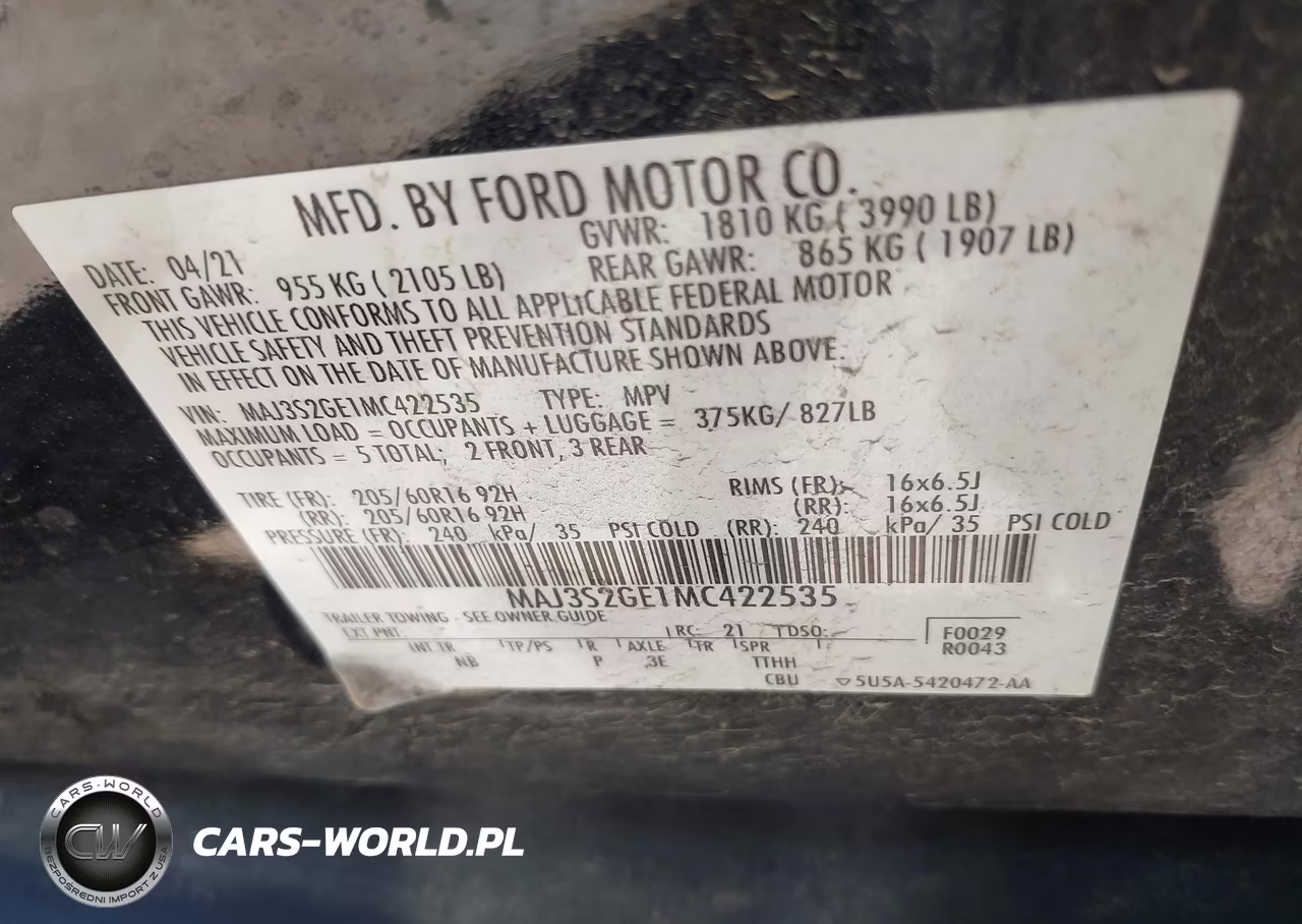 2021 Ford Ecosport Se VIN:MAJ3S2GE1MC422535 - 9