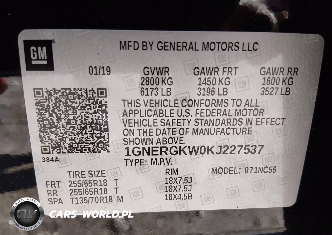 2019 Chevrolet Traverse 1Lt VIN:1GNERGKW0KJ227537 - 9