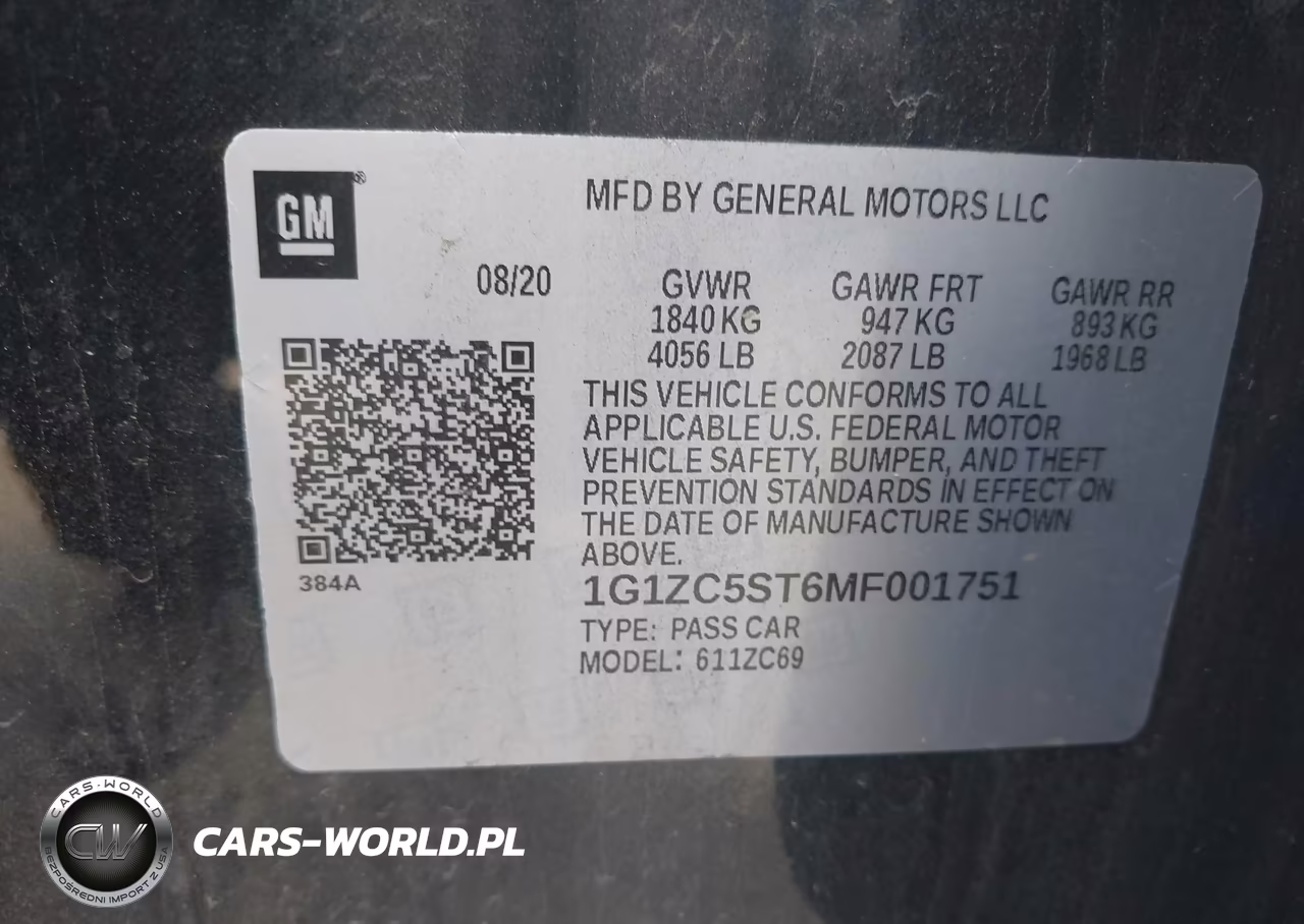 2021 Chevrolet Malibu Fwd 1Fl VIN:1G1ZC5ST6MF001751 - 9