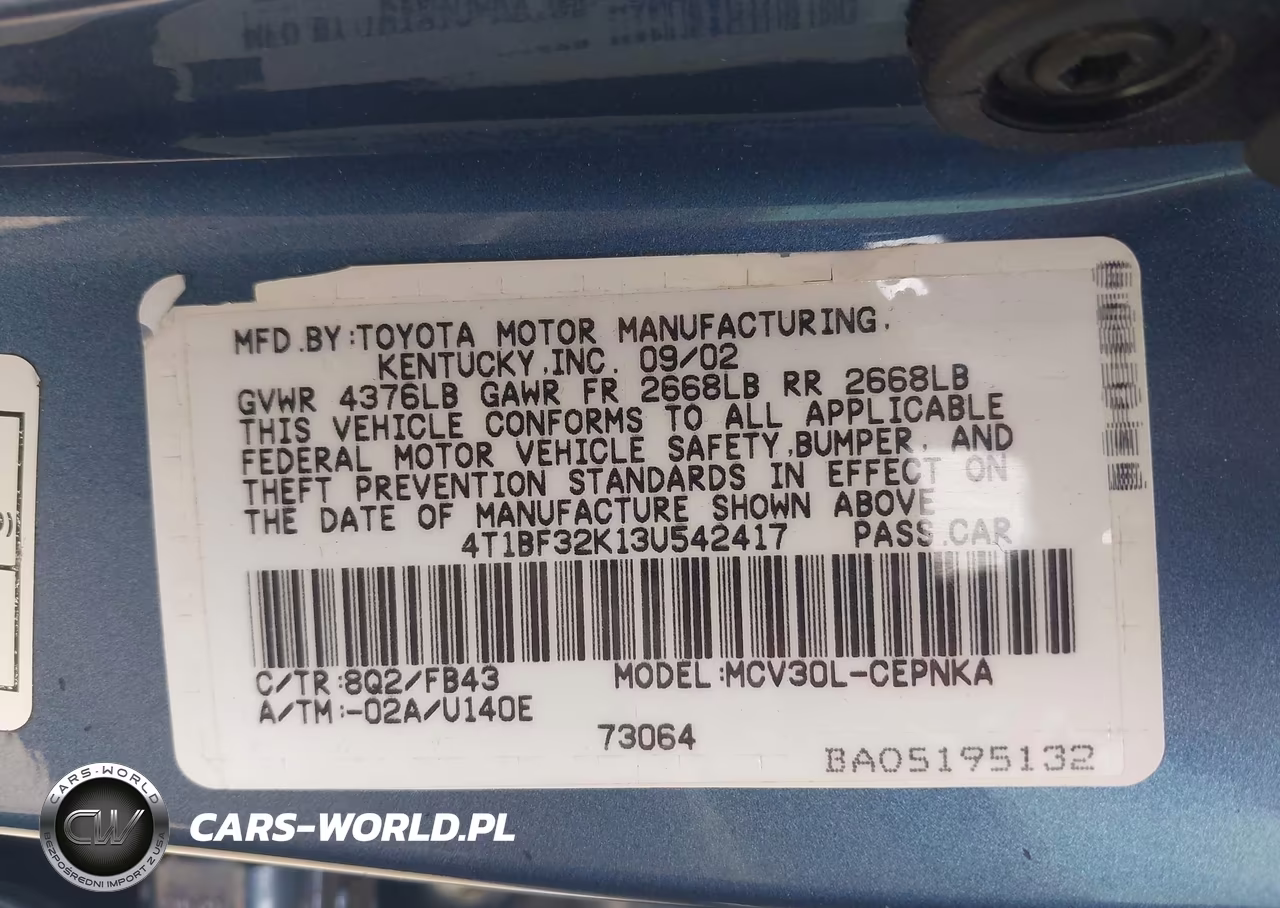 2003 Toyota Camry Le V6 VIN:4T1BF32K13U542417 - 9