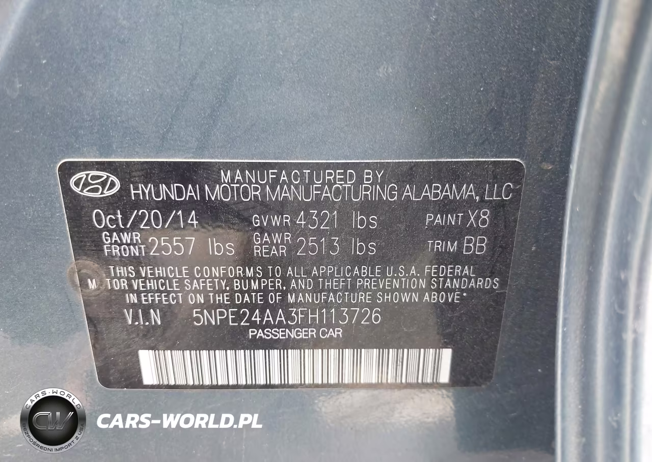 2015 Hyundai Sonata Eco VIN:5NPE24AA3FH113726 - 9