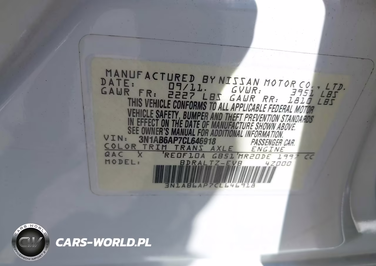 2012 Nissan Sentra 2.0 Sr VIN:3N1AB6AP7CL646918 - 9