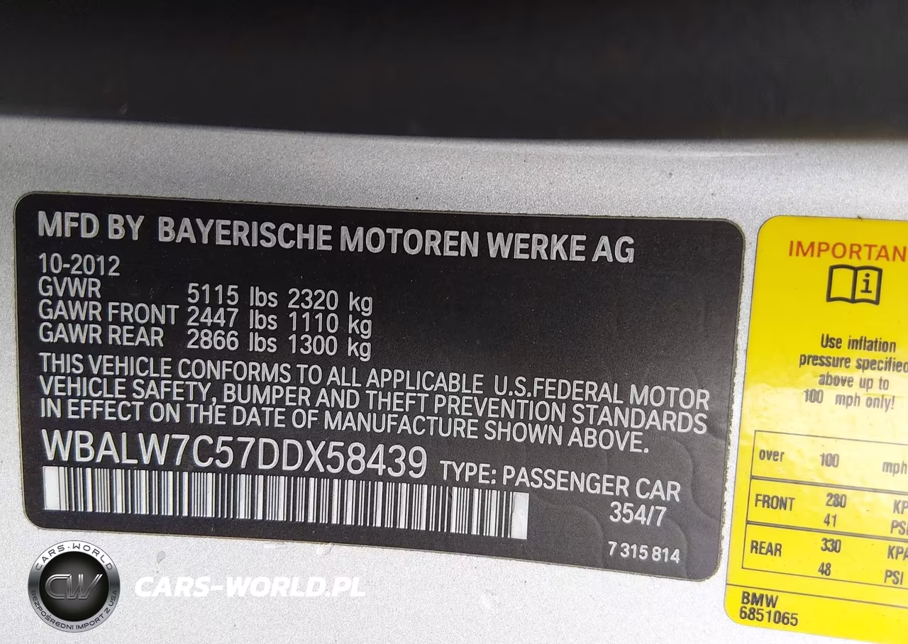 2013 BMW 640I VIN:WBALW7C57DDX58439 - 9