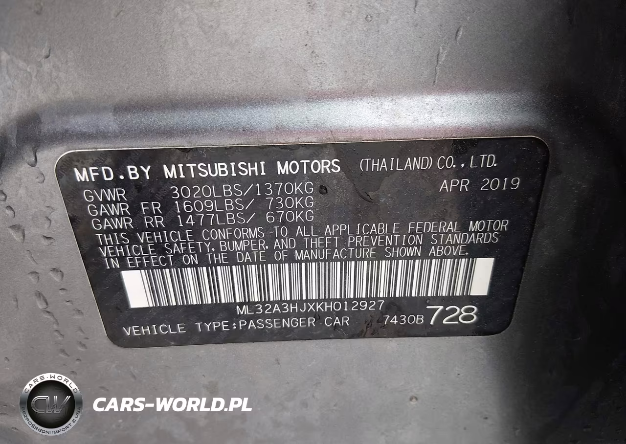 2019 Mitsubishi Mirage Es VIN:ML32A3HJXKH012927 - 9