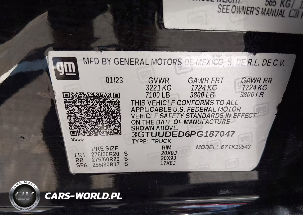 2023 GMC Sierra 1500 4Wd Short Box Slt VIN:3GTUUDED6PG187047 - 9