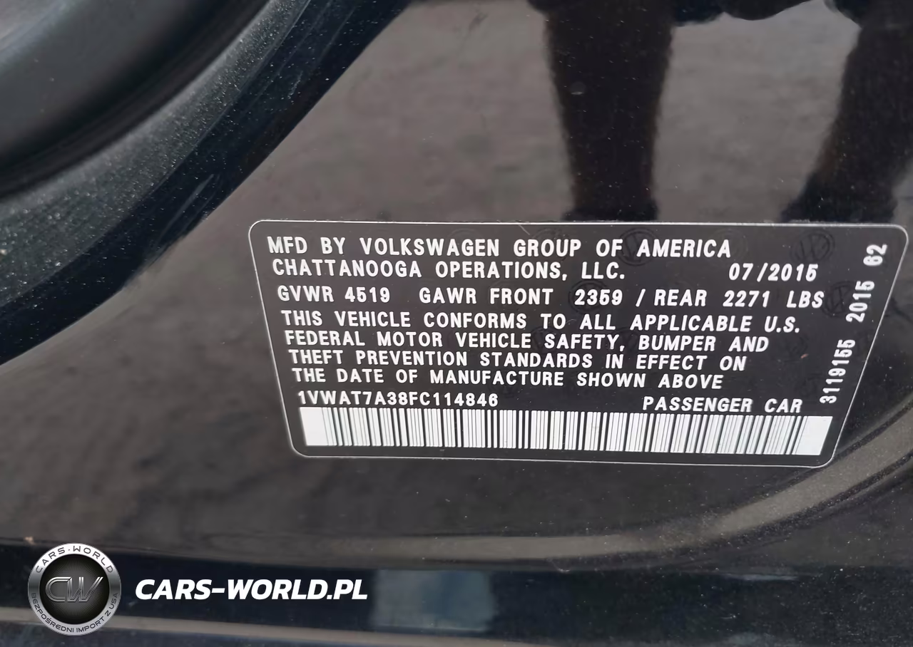 2015 Volkswagen Passat 1.8T Limited Edition VIN:1VWAT7A38FC114846 - 9