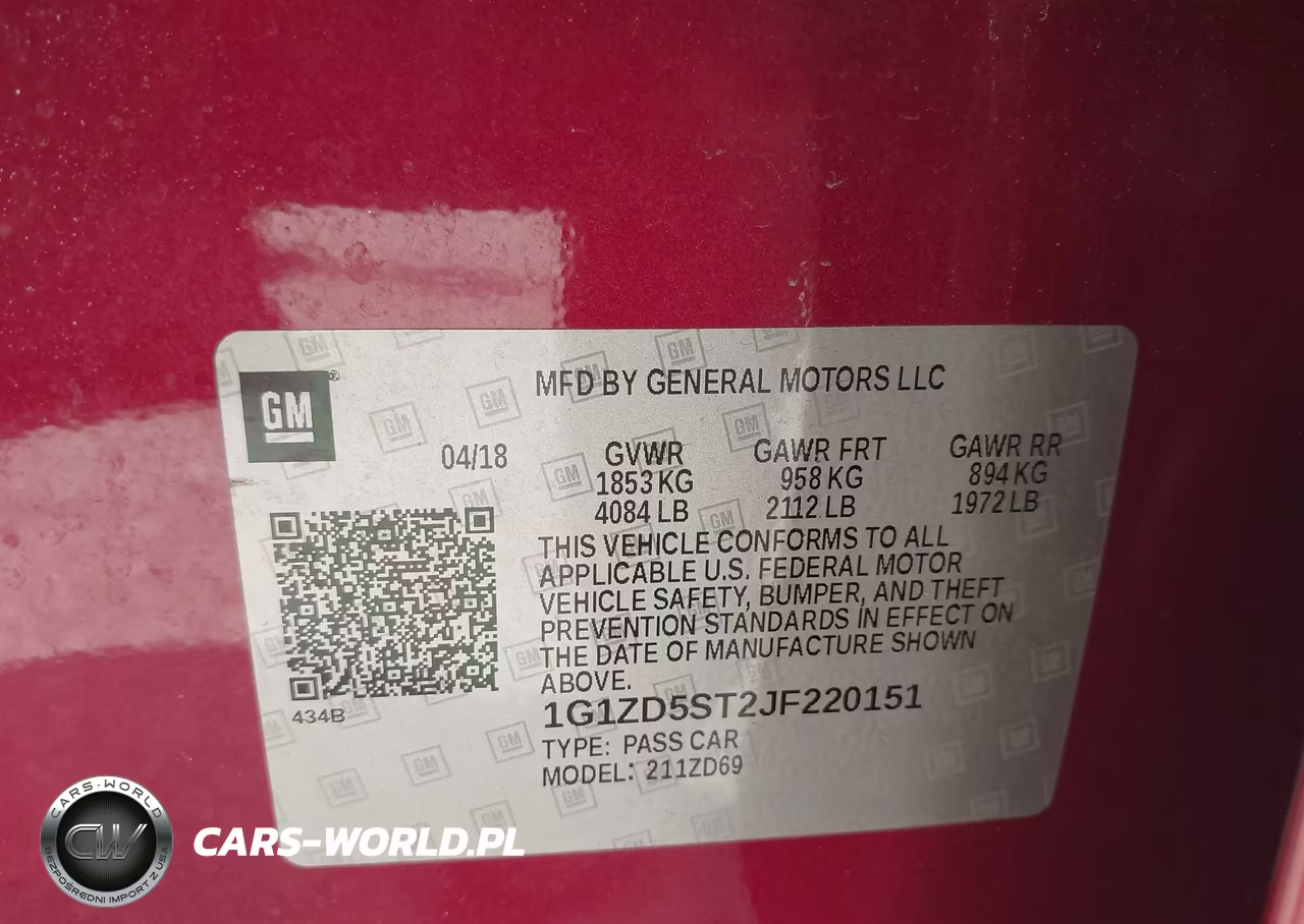 2018 Chevrolet Malibu Lt VIN:1G1ZD5ST2JF220151 - 9