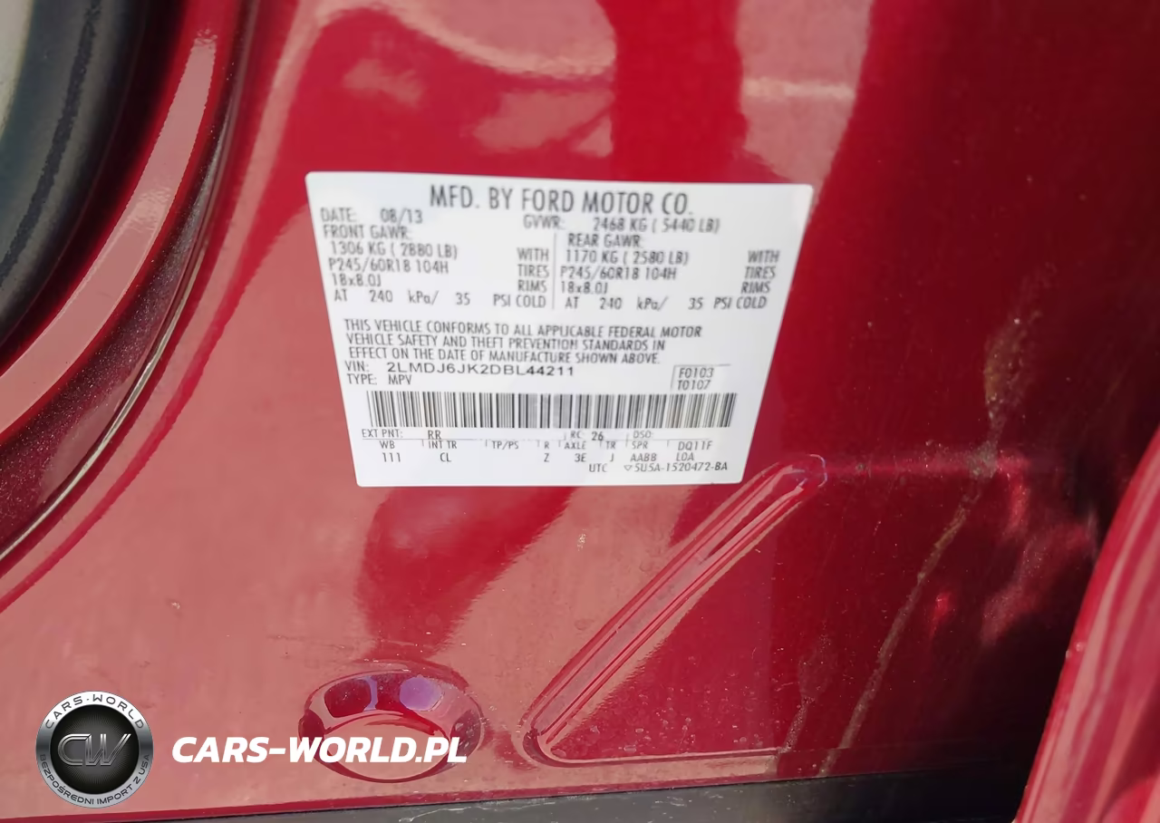 2013 Lincoln Mkx VIN:2LMDJ6JK2DBL44211 - 9