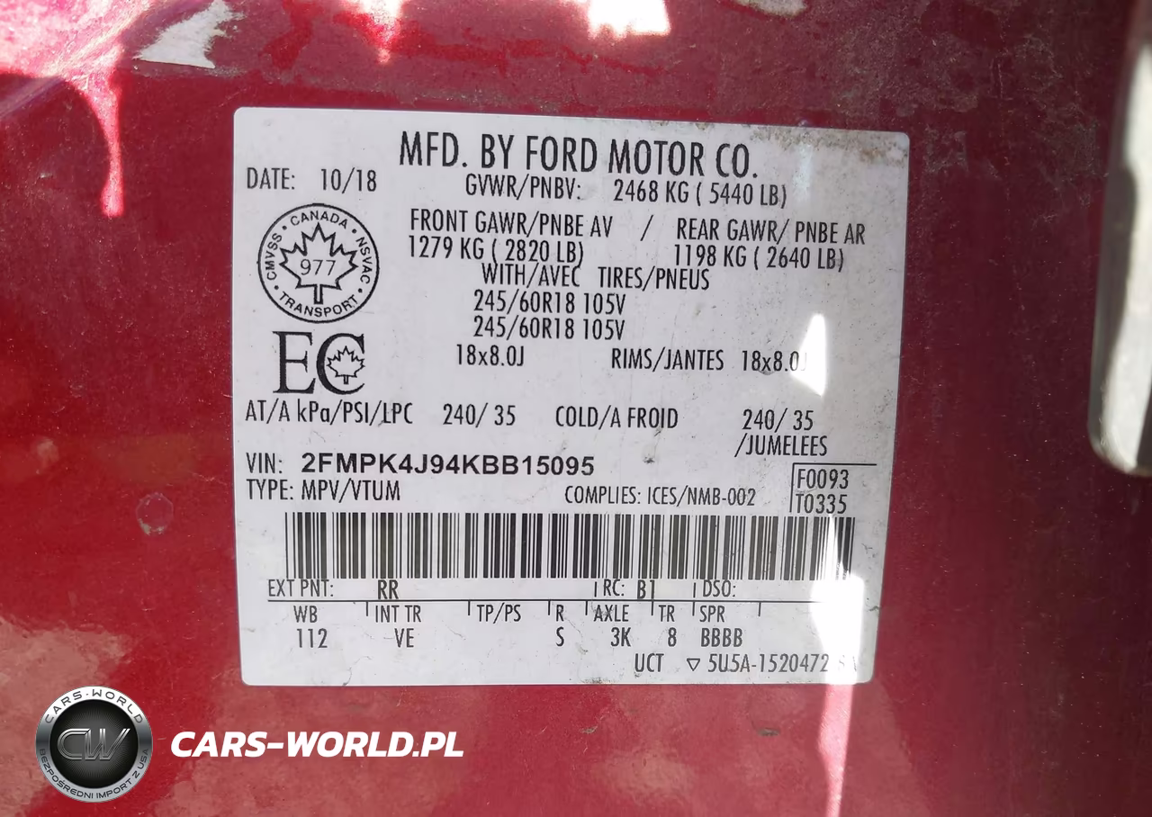 2019 Ford Edge Sel VIN:2FMPK4J94KBB15095 - 9