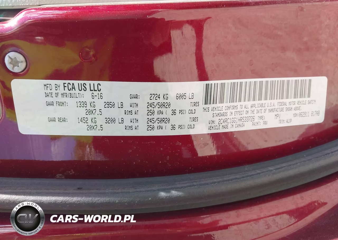 2017 Chrysler Pacifica Limited VIN:2C4RC1GG1HR533726 - 9