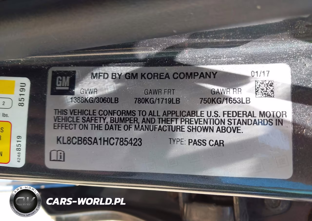 2017 Chevrolet Spark Ls Cvt VIN:KL8CB6SA1HC785423 - 9