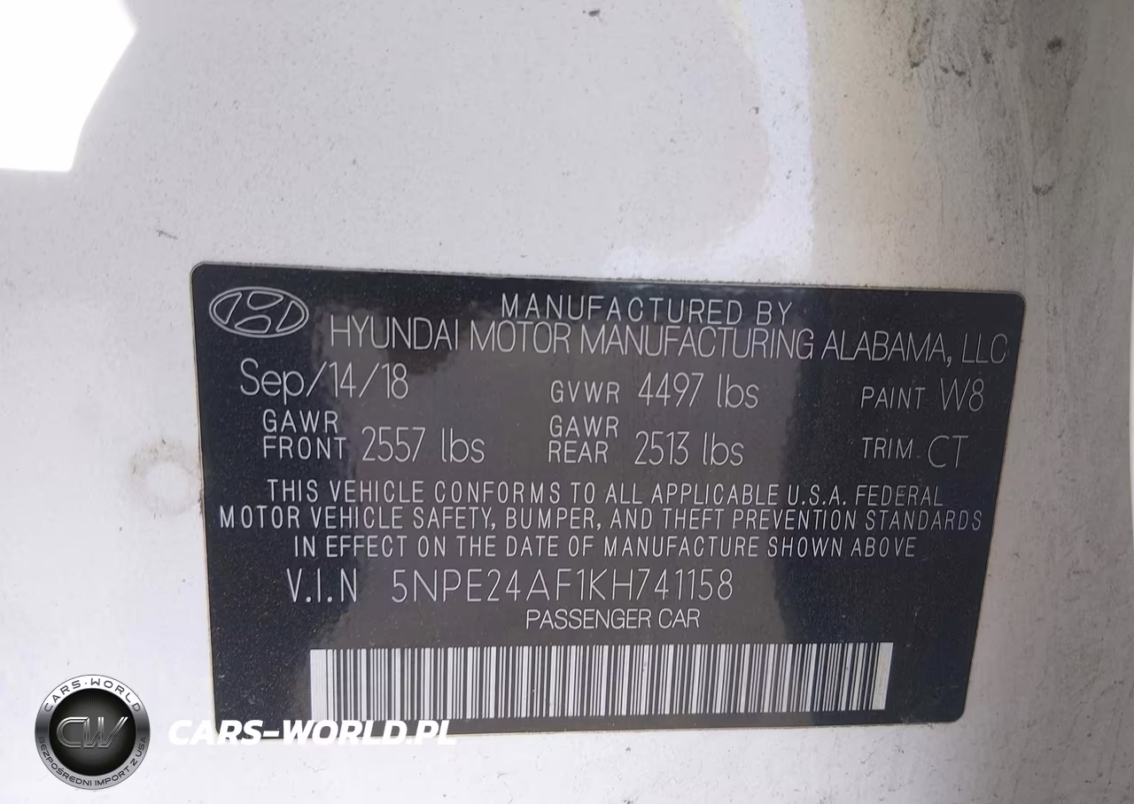 2019 Hyundai Sonata Se VIN:5NPE24AF1KH741158 - 9