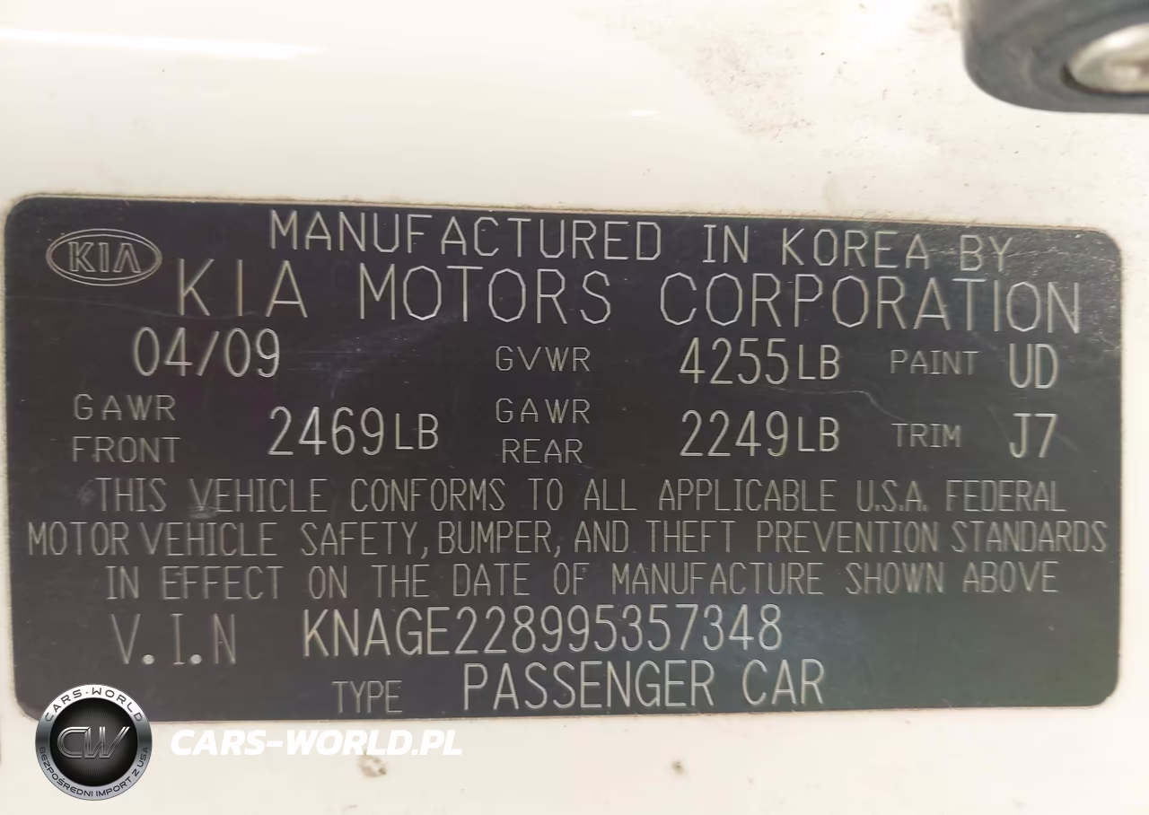 2009 Kia Optima Lx VIN:KNAGE228995357348 - 9
