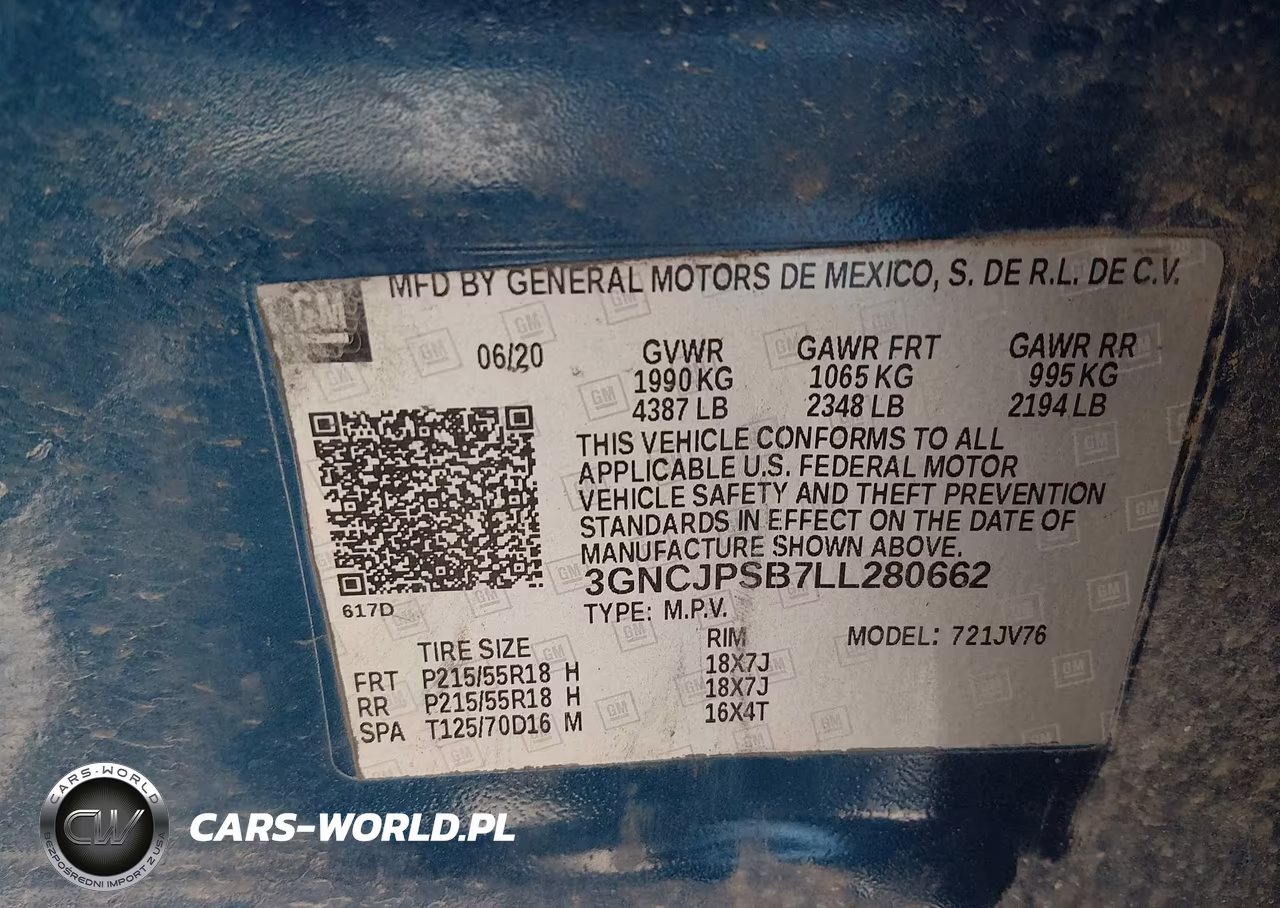 2020 Chevrolet Trax Awd Lt VIN:3GNCJPSB7LL280662 - 9