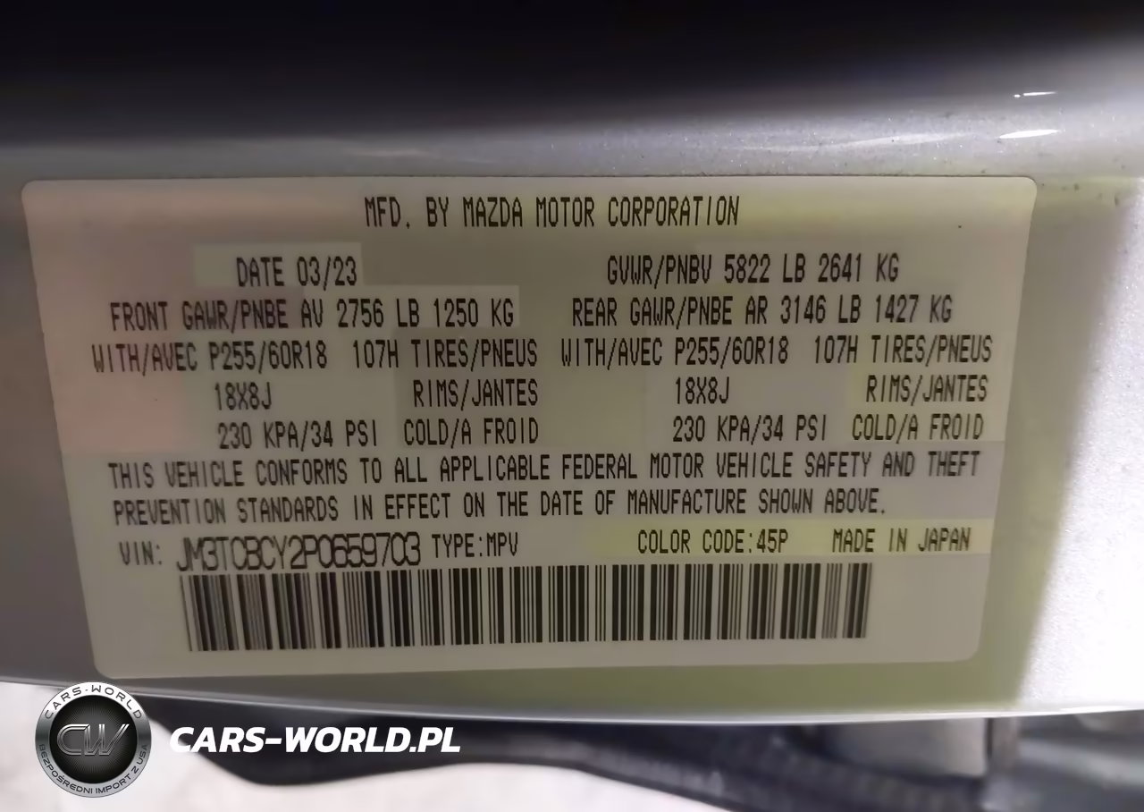 2023 Mazda Cx-9 Touring VIN:JM3TCBCY2P0659703 - 9