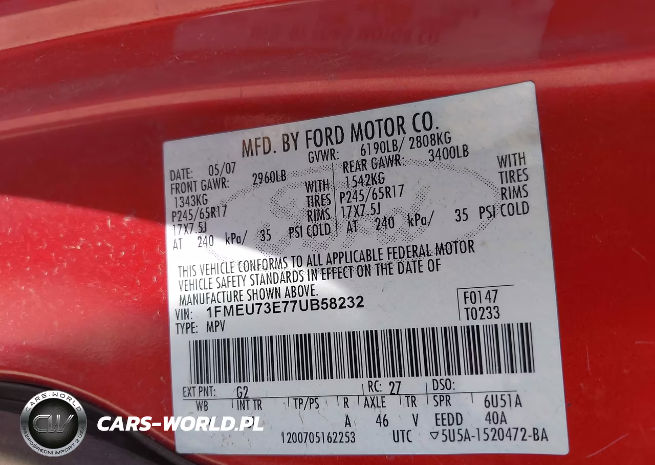 2007 Ford Explorer Xlt VIN:1FMEU73E77UB58232 - 9