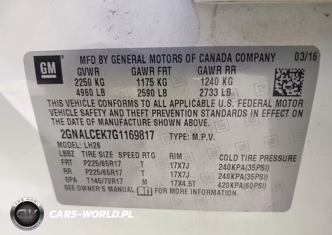 2016 Chevrolet Equinox Lt VIN:2GNALCEK7G1169817 - 9
