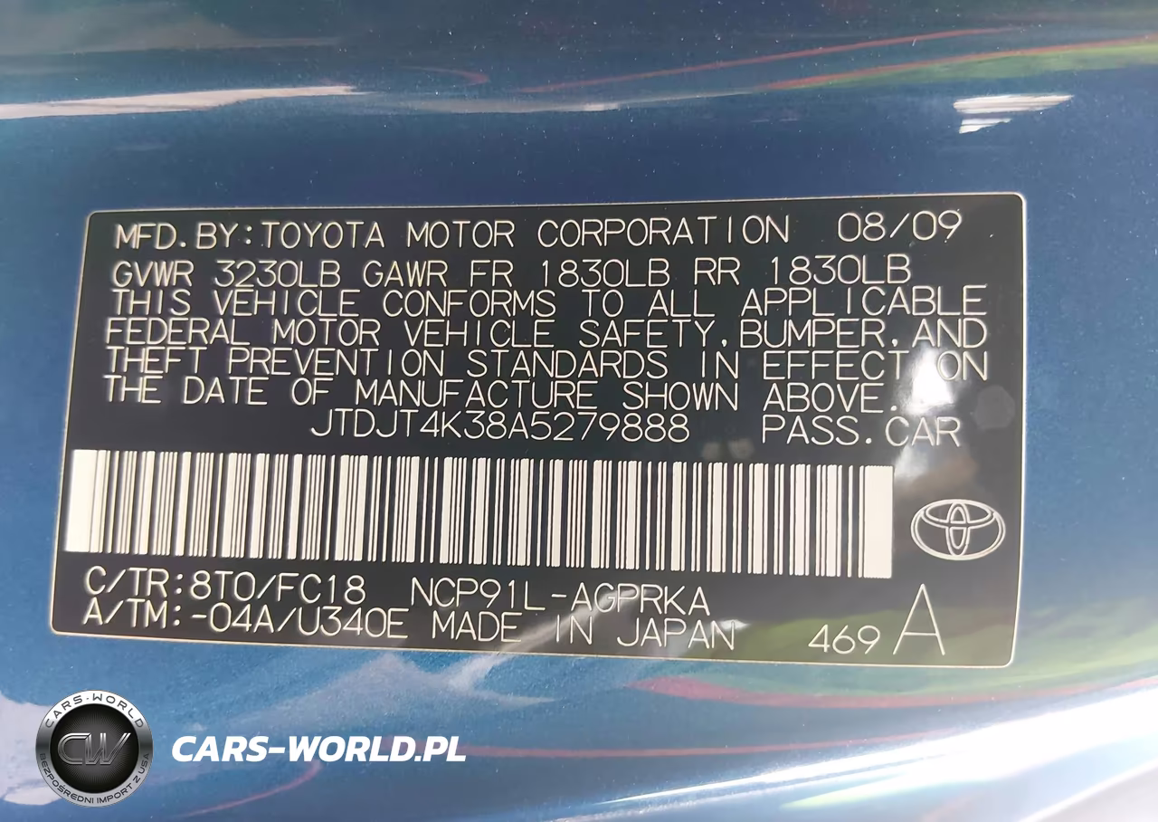 2010 Toyota Yaris VIN:JTDJT4K38A5279888 - 9