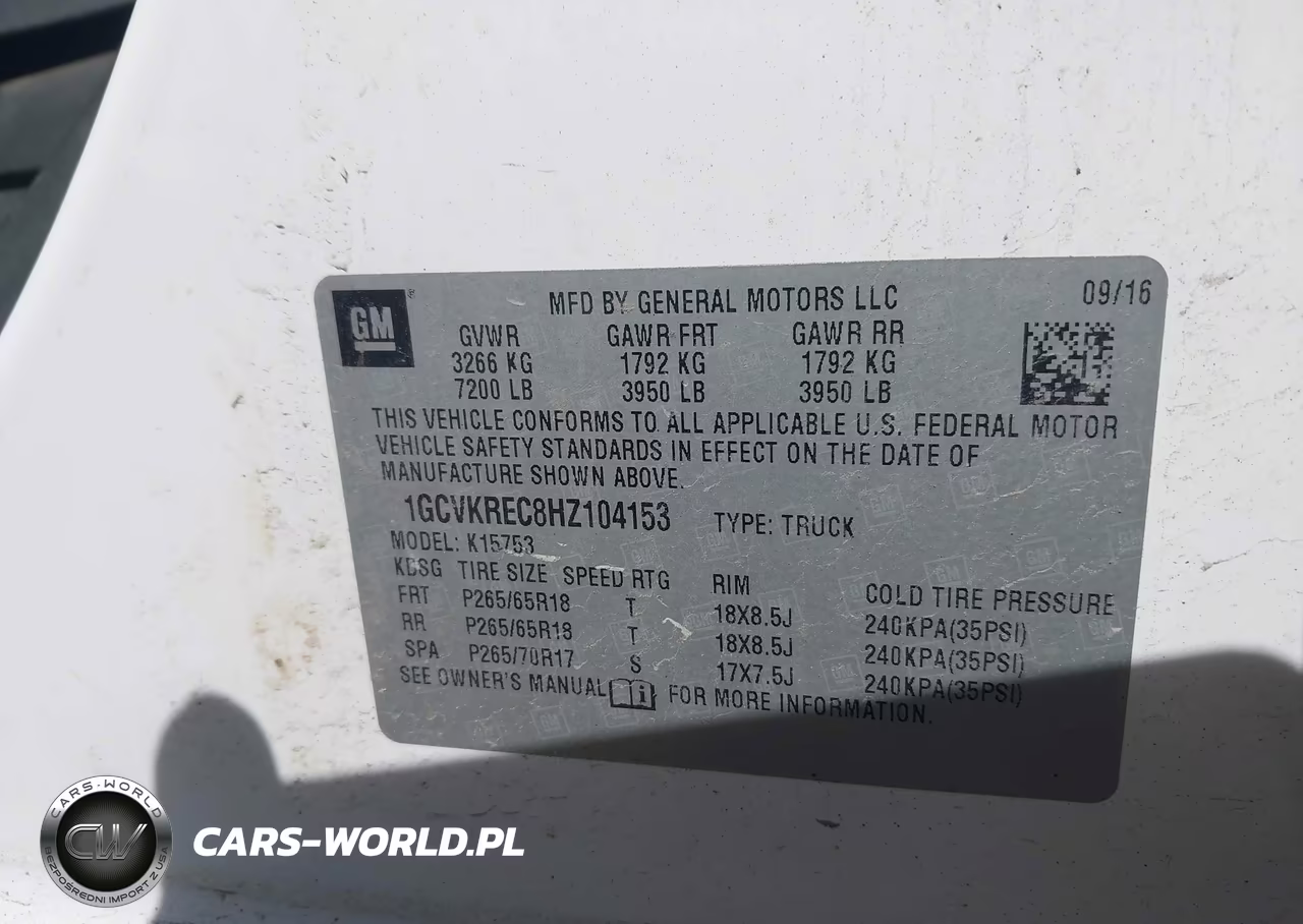 2017 Chevrolet Silverado 1500 2Lt VIN:1GCVKREC8HZ104153 - 9