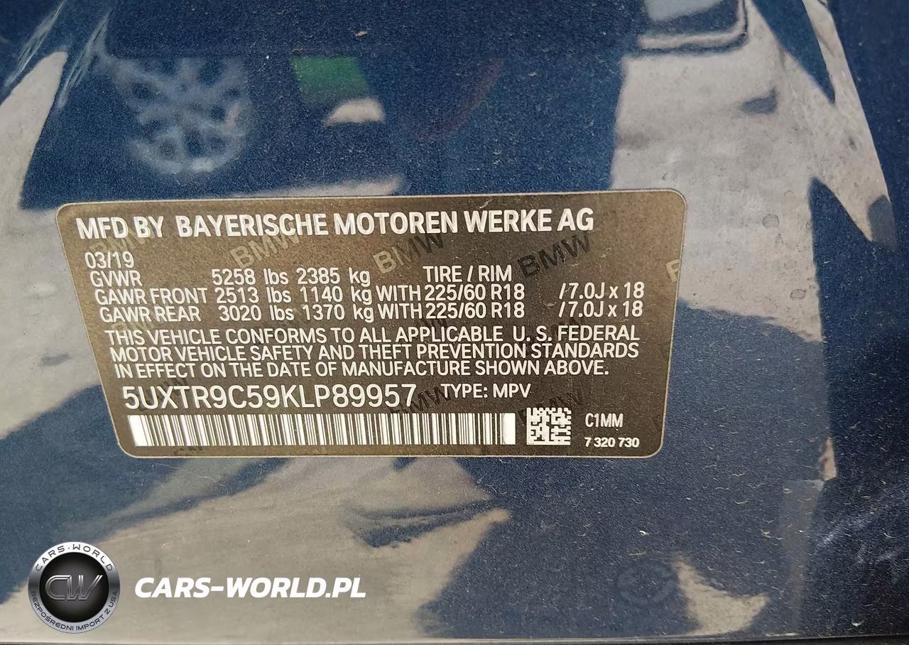 2019 BMW X3 xDrive30I VIN:5UXTR9C59KLP89957 - 9