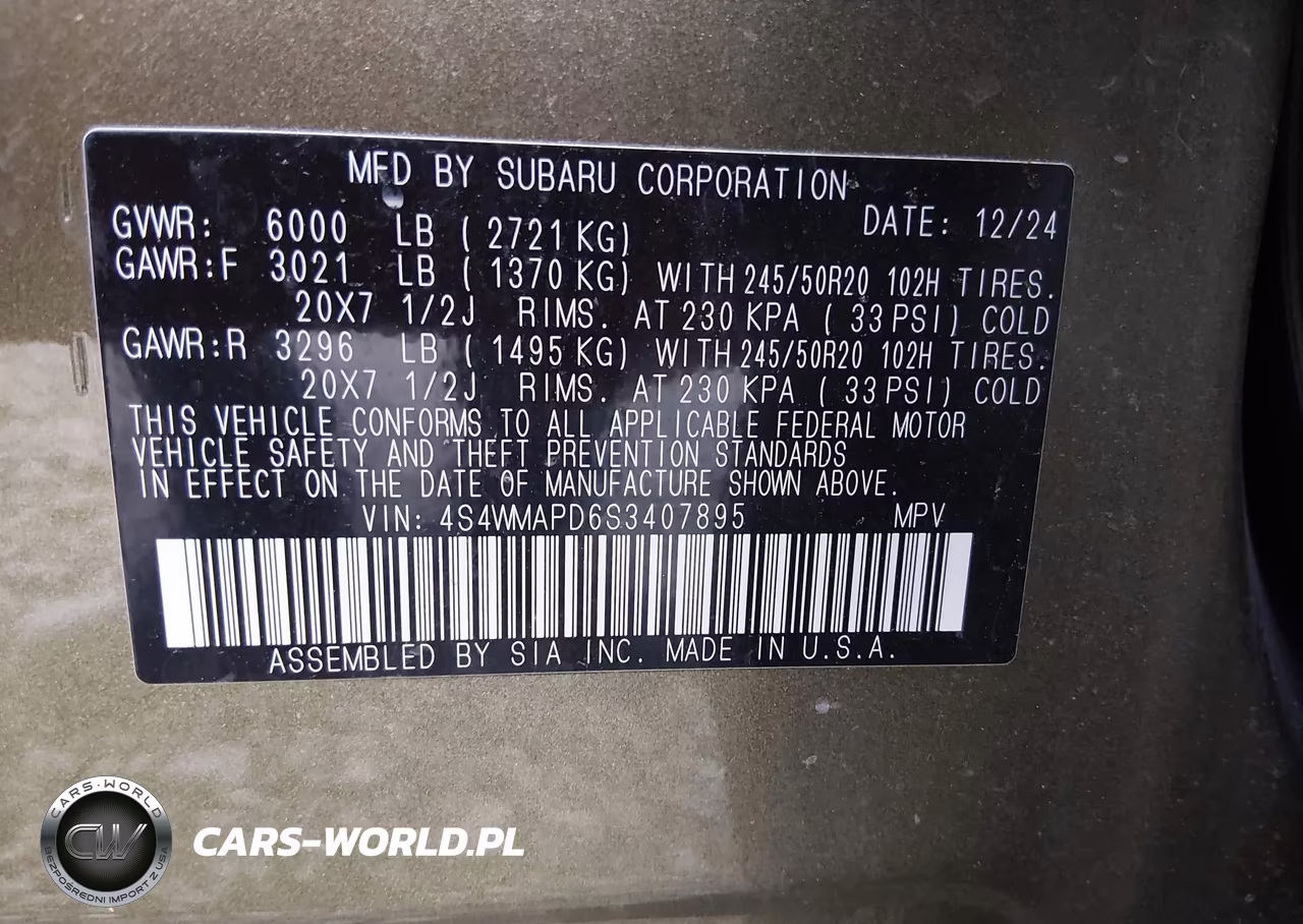 2025 Subaru Ascent Limited 7-Passenger VIN:4S4WMAPD6S3407895 - 9