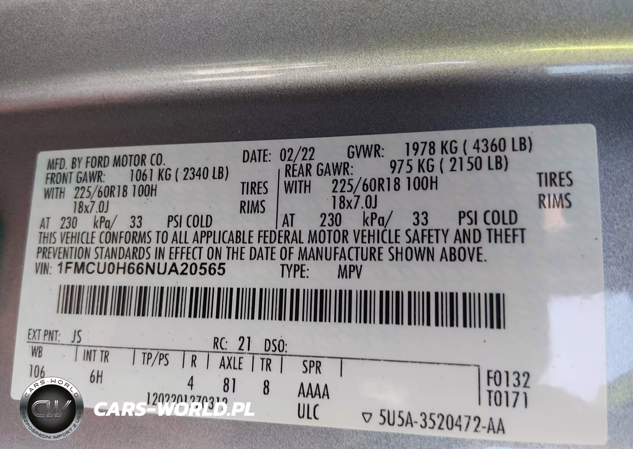2022 Ford Escape Sel VIN:1FMCU0H66NUA20565 - 9