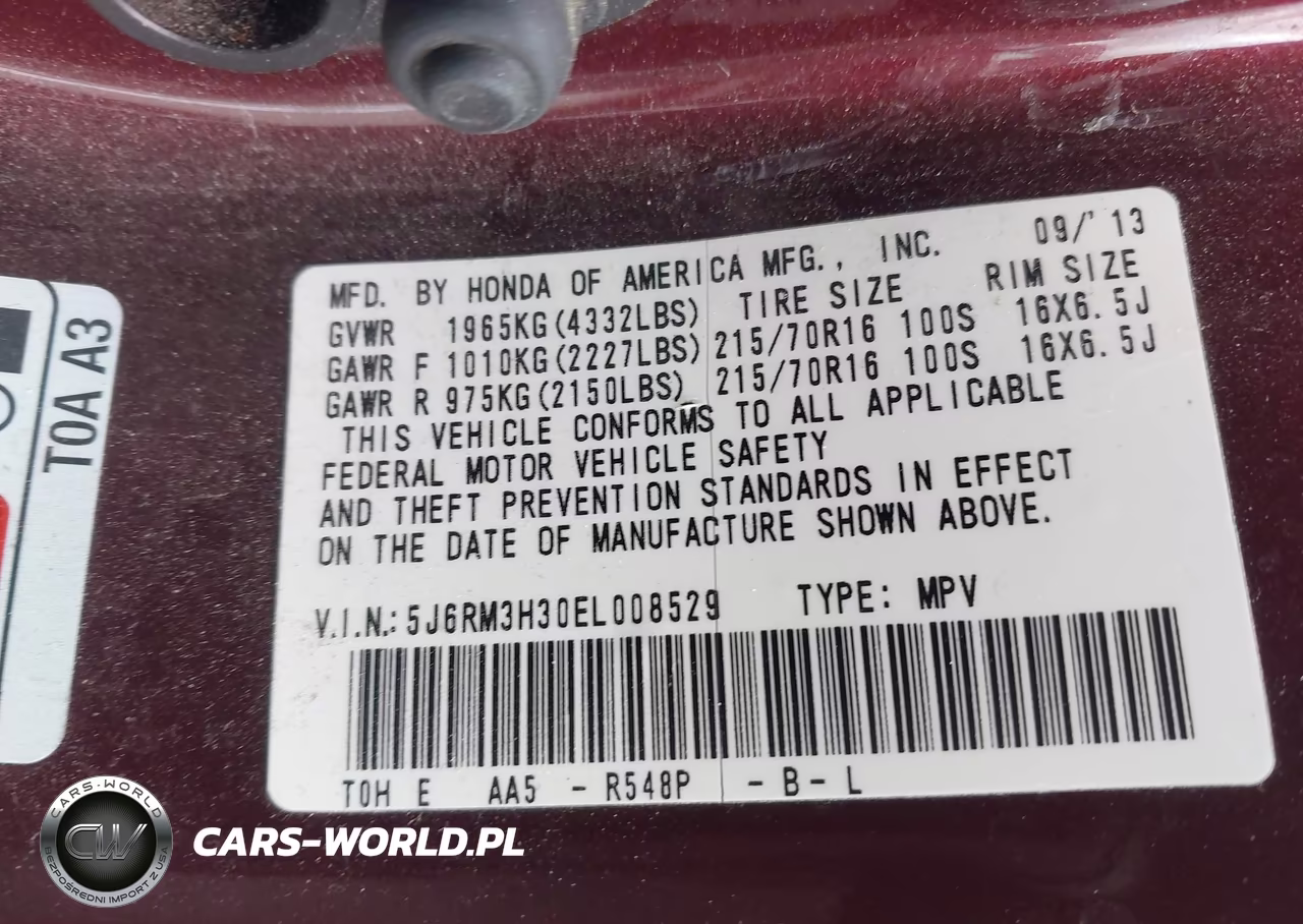 2014 Honda Cr-V Lx VIN:5J6RM3H30EL008529 - 9