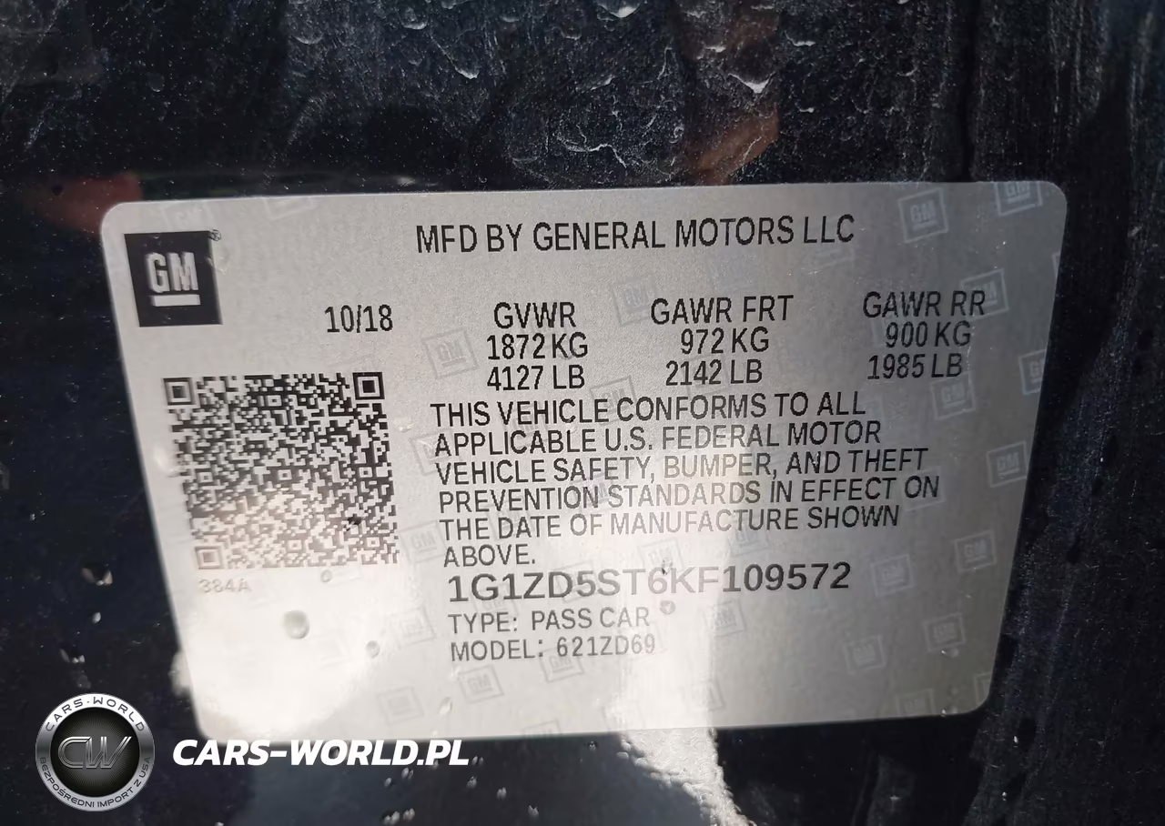 2019 Chevrolet Malibu Lt VIN:1G1ZD5ST6KF109572 - 9