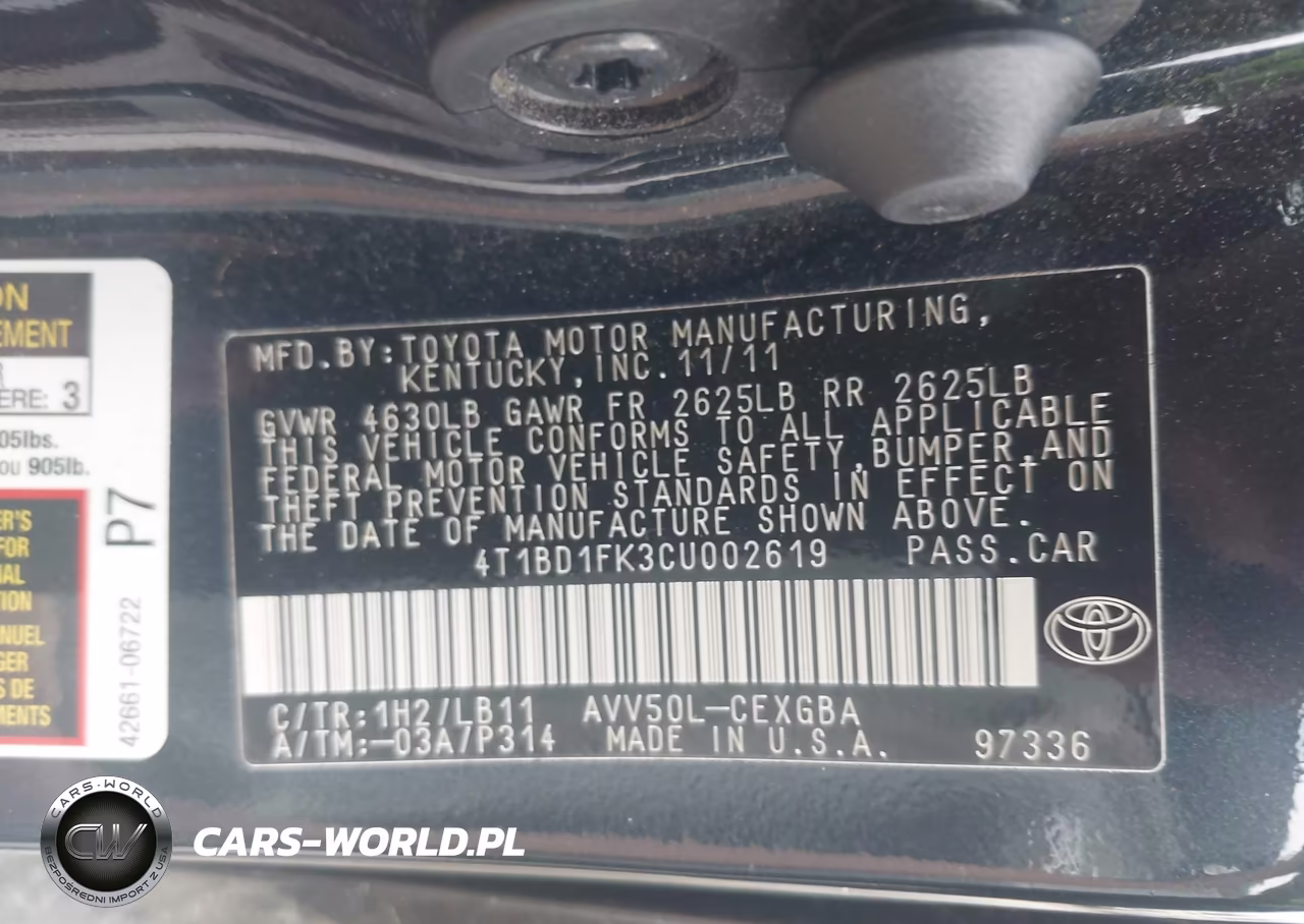 2012 Toyota Camry Hybrid Xle VIN:4T1BD1FK3CU002619 - 9