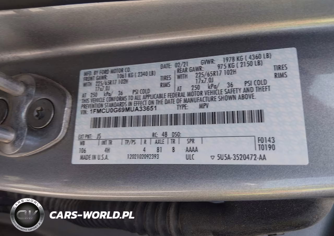 2021 Ford Escape Se VIN:1FMCU0G69MUA33651 - 9