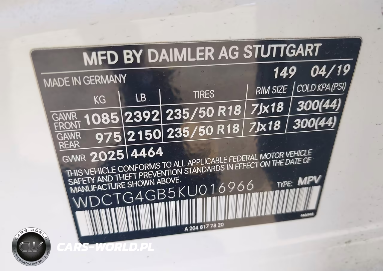 2019 Mercedes-Benz Gla 250 4Matic VIN:WDCTG4GB5KU016966 - 9