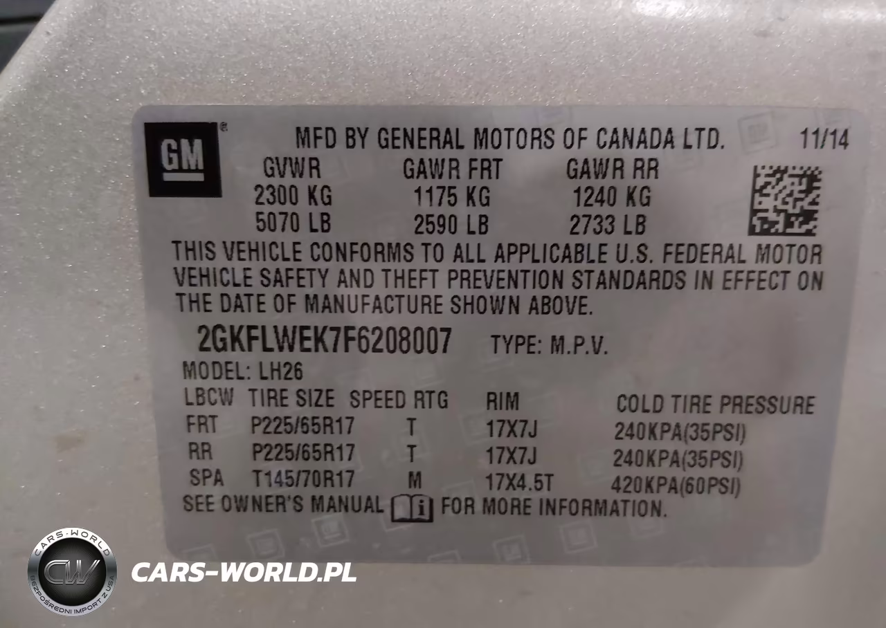 2015 GMC Terrain Sle-2 VIN:2GKFLWEK7F6208007 - 9